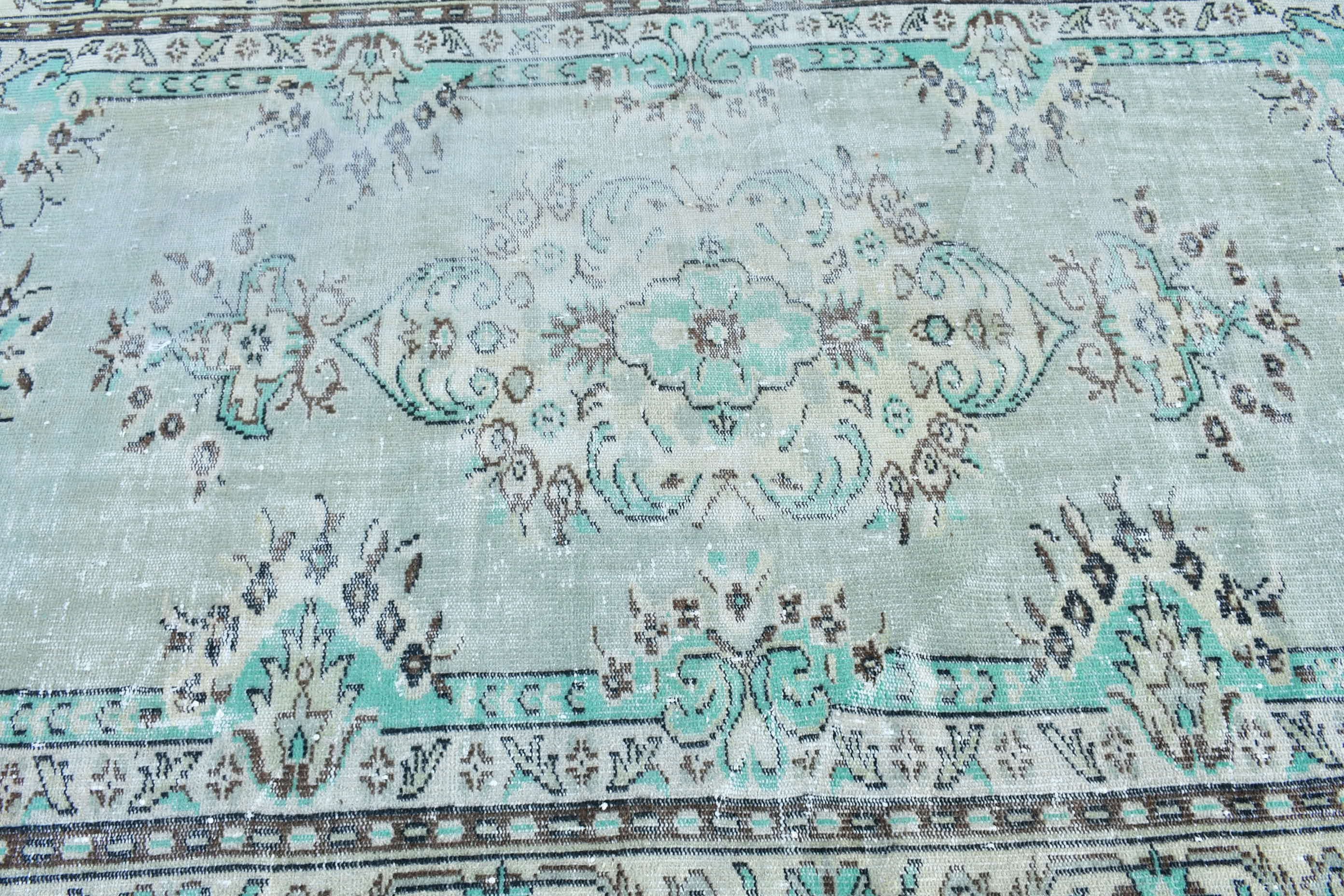 Turkish Rugs, Floor Rugs, Pale Rug, Vintage Rug, 5.2x8.9 ft Large Rugs, Home Decor Rug, Bedroom Rug, Living Room Rugs, Green Anatolian Rugs