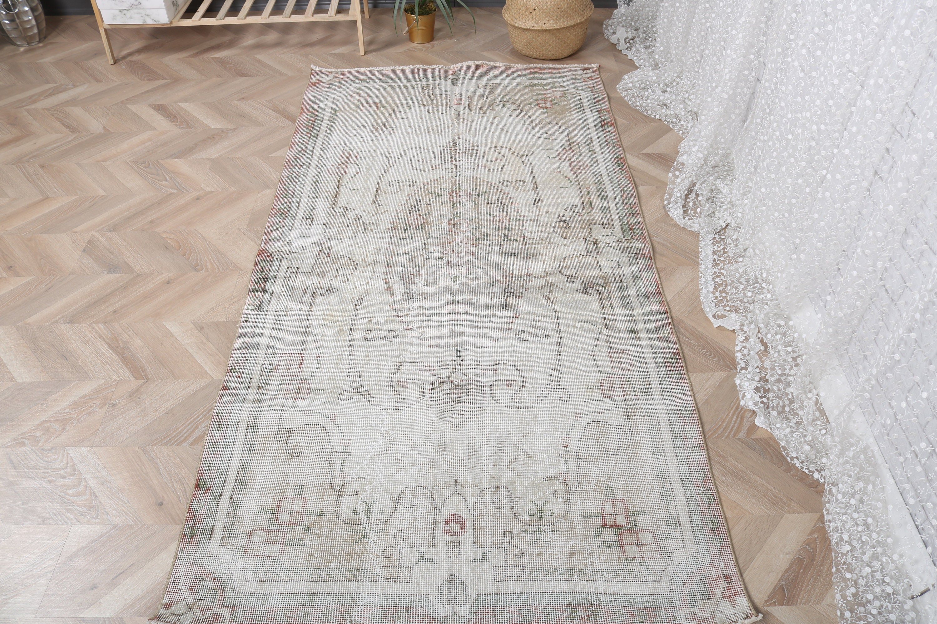 Flatweave Rugs, Boho Rug, Bedroom Rugs, Antique Rugs, Beige Cool Rugs, Nursery Rugs, 3.6x7.1 ft Area Rugs, Turkish Rug, Vintage Rug