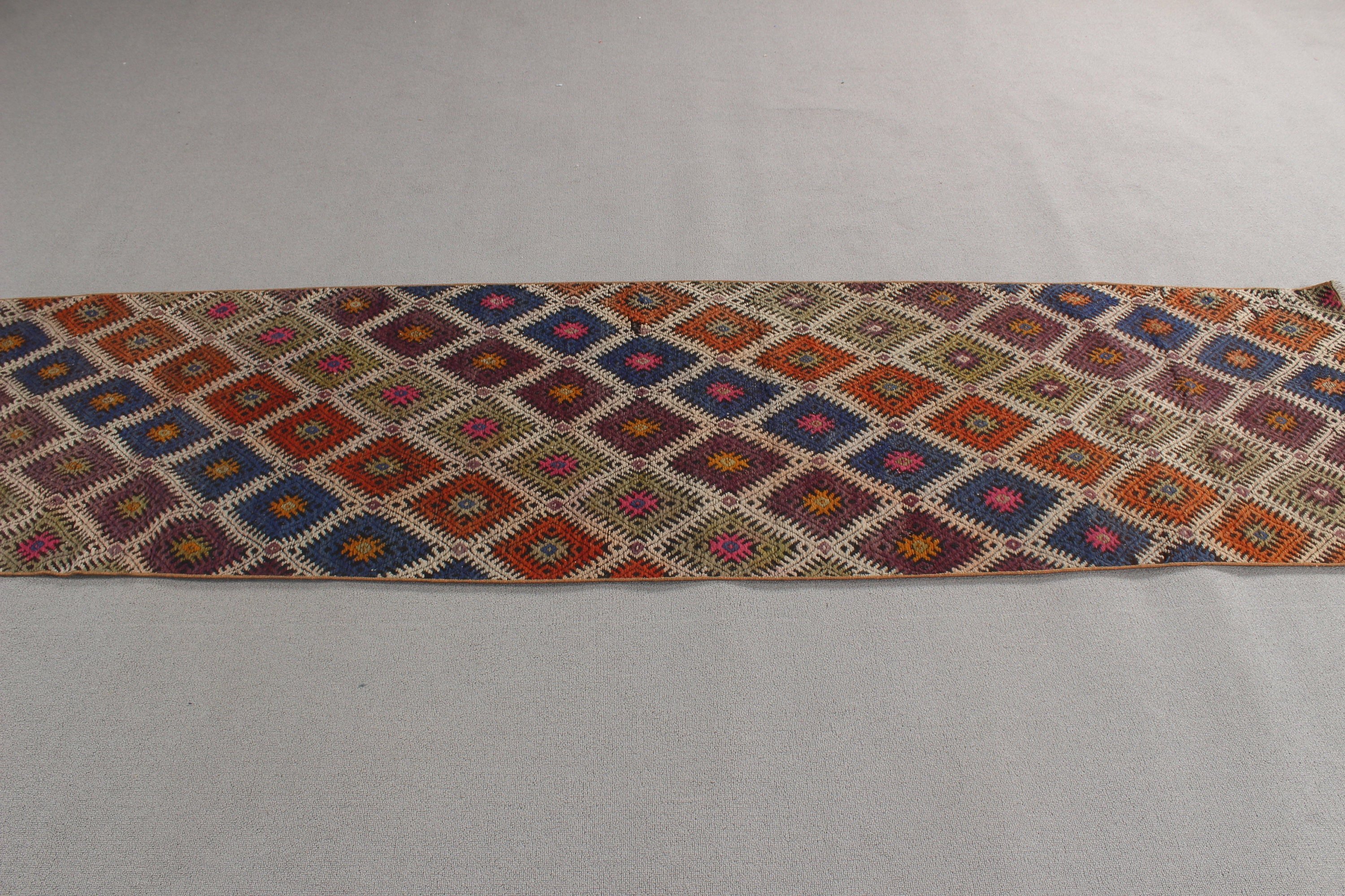 Turuncu Oushak Halıları, Beni Ourain Yolluk Halısı, Kilim, Yatak Odası Halısı, Türk Halısı, Merdiven Halıları, Yün Halılar, 2.1x8.7 ft Koşucu Halısı, Vintage Halı