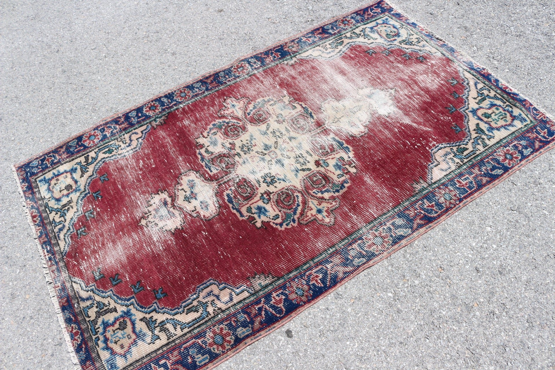 Rugs for Bedroom, Antique Rugs, Entry Rug, 3.6x5.9 ft Accent Rug, Red Oushak Rug, Wool Rug, Vintage Rug, Turkish Rug, Nursery Rug, Cute Rug