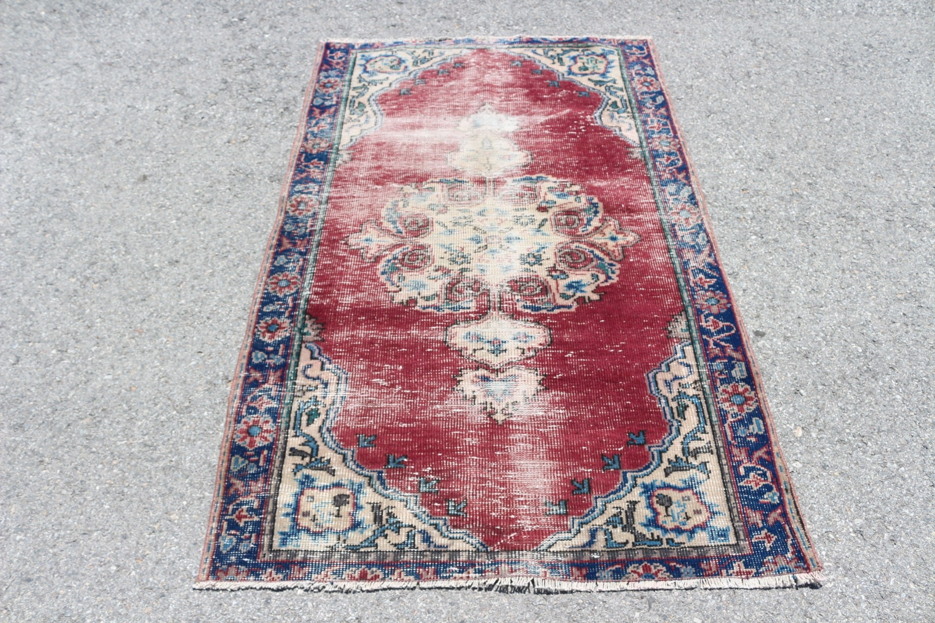 Rugs for Bedroom, Antique Rugs, Entry Rug, 3.6x5.9 ft Accent Rug, Red Oushak Rug, Wool Rug, Vintage Rug, Turkish Rug, Nursery Rug, Cute Rug