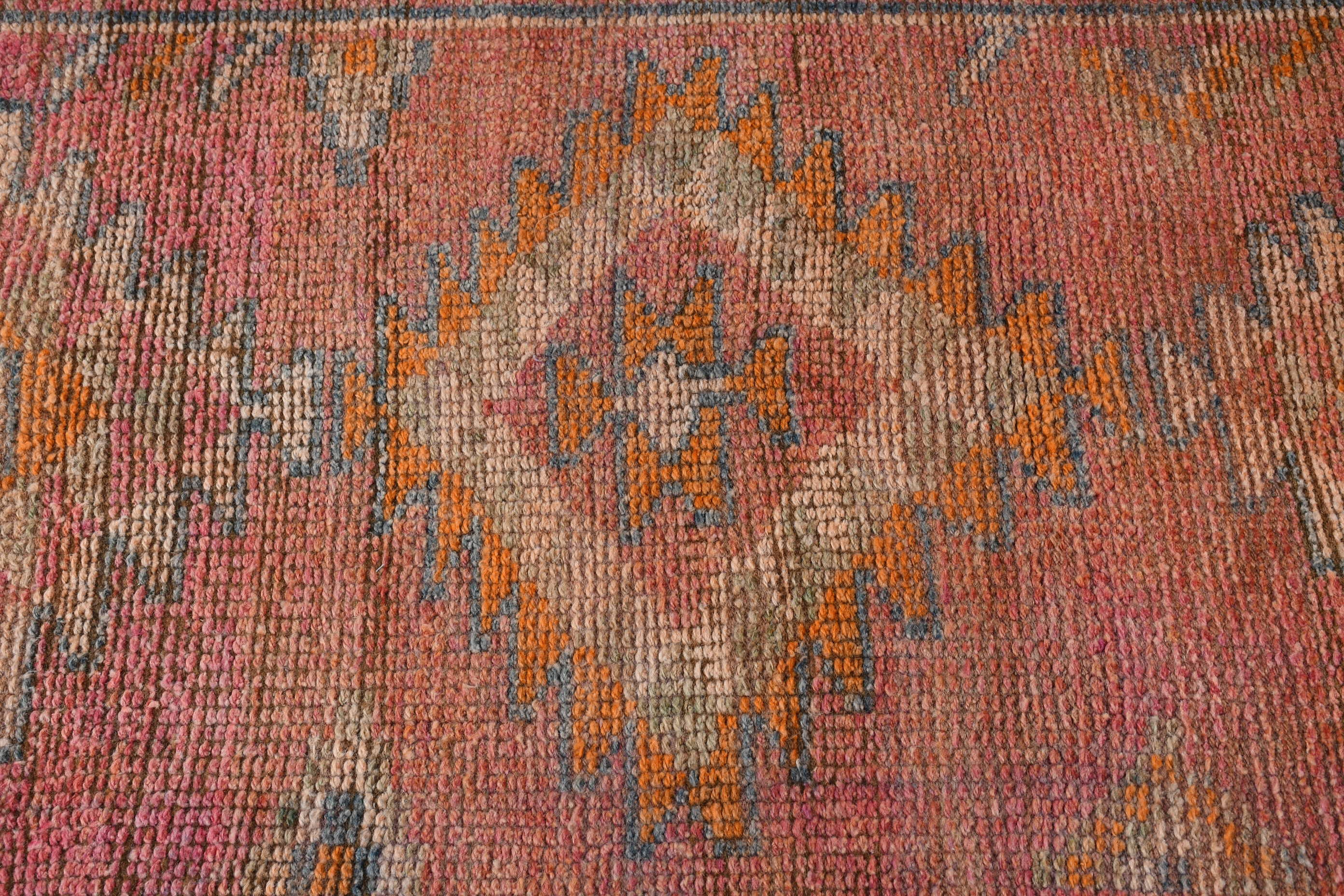 Pink  2.7x11.8 ft Runner Rug, Muted Rug, Stair Rugs, Turkish Rug, Corridor Rug, Vintage Rugs, Home Decor Rugs