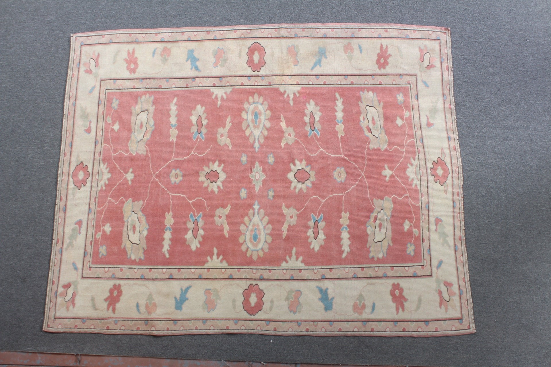 Türk Halısı, Pembe Düz Dokuma Halılar, İç Mekan Halıları, Yün Halılar, Düz Dokuma Halı, 4,7x5,8 ft Alan Halısı, Vintage Halılar, Mutfak Halısı, Yatak Odası Halısı