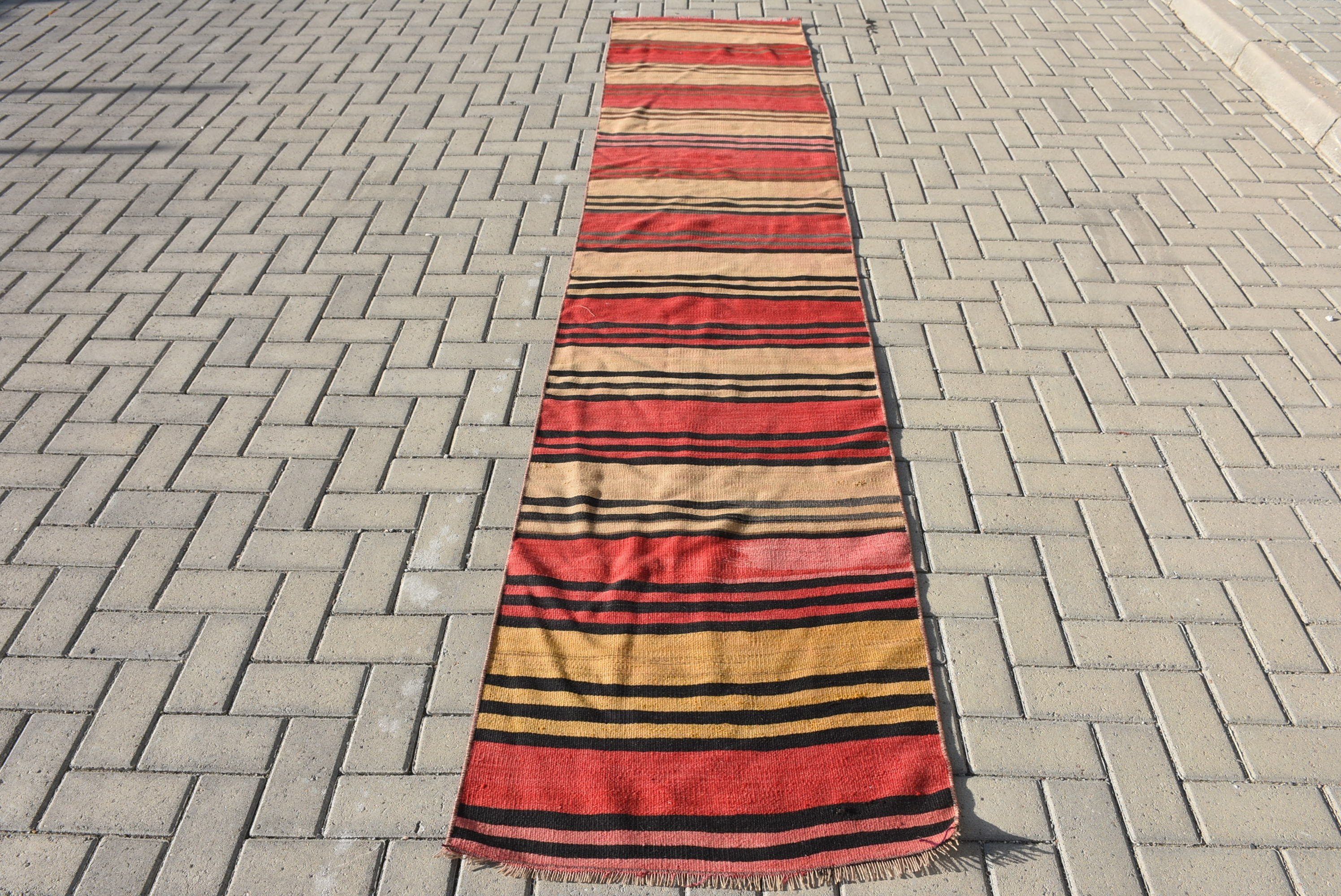 Kilim, Fas Halısı, Mutfak Halısı, Kırmızı Mutfak Halısı, Merdiven Halısı, Vintage Halılar, Koridor Halısı, Türk Halısı, 2.3x11.6 ft Runner Halısı, Etnik Halı