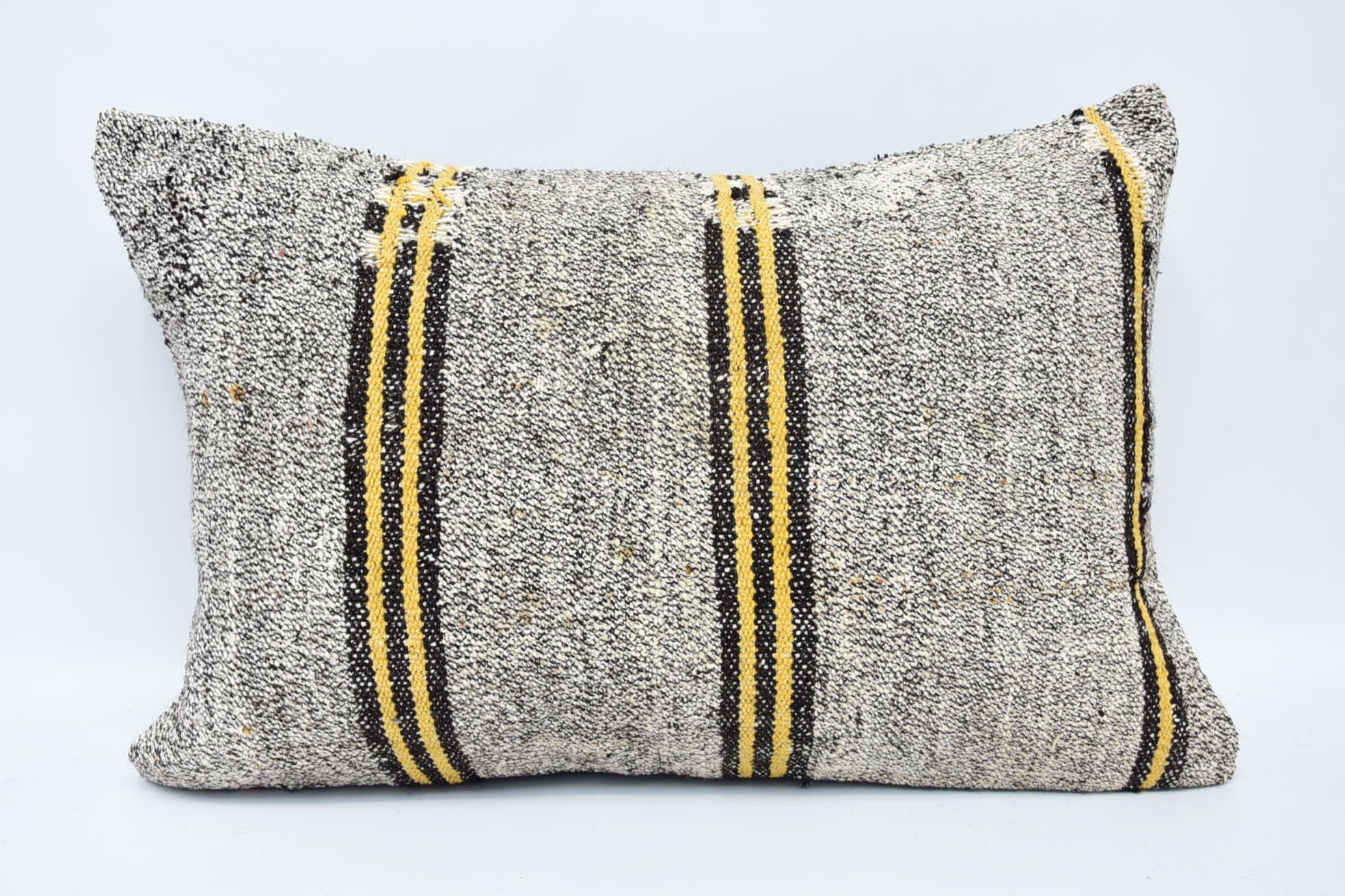 Vintage Kilim Throw Pillow, Kilim Cushion Sham, 16"x24" Beige Pillow Cover, Home Decor Pillow, Rustic Pillow Case, Bench Pillow