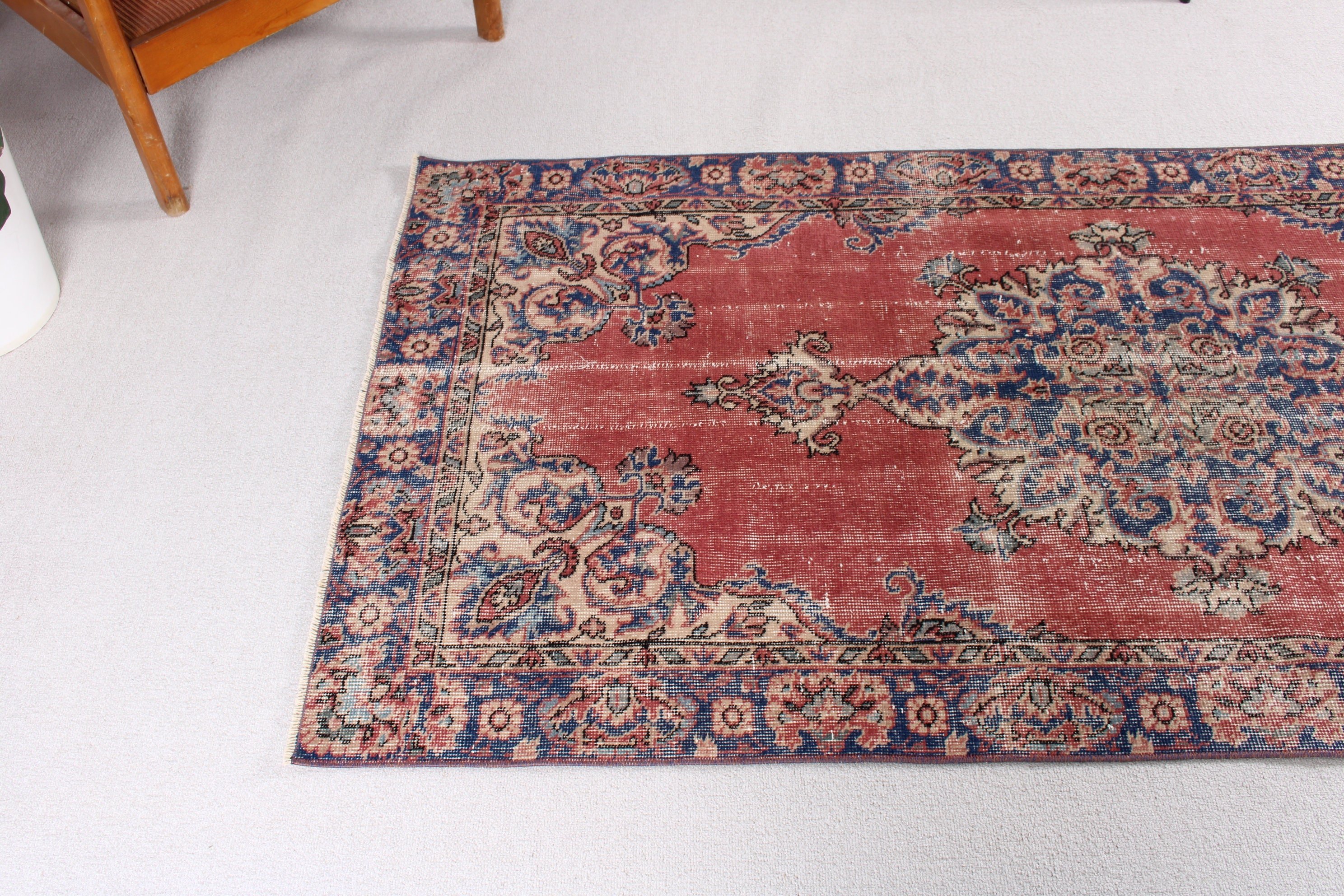 Vintage Rugs, Oriental Rug, Cool Rugs, 3.4x6.8 ft Accent Rug, Red Anatolian Rug, Decorative Rug, Turkish Rugs, Vintage Accent Rug