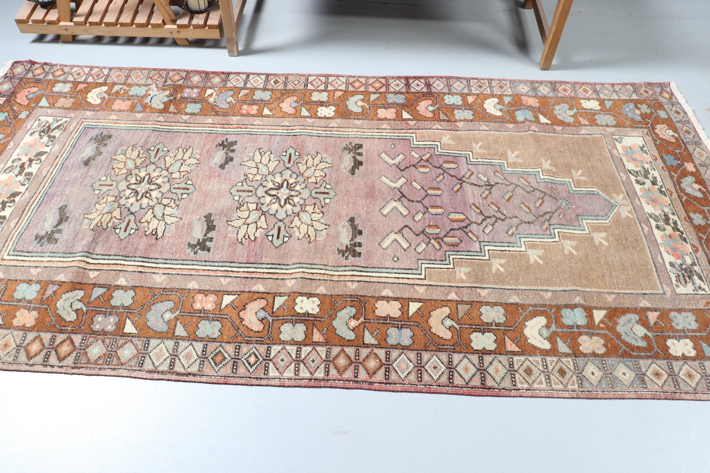 Vintage Rugs, Dining Room Rug, Gray Moroccan Rug, Oushak Rug, Rugs for Living Room, Nursery Rug, Turkish Rug, Cool Rug, 4x8.3 ft Area Rugs