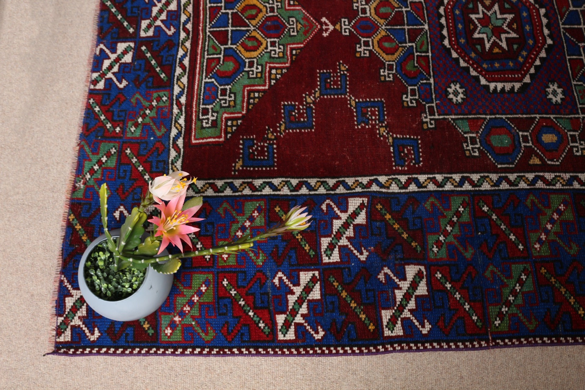 Living Room Rug, Cool Rug, Turkish Rugs, 5x6.8 ft Area Rug, Kitchen Rug, Red Anatolian Rug, Vintage Decor Rug, Vintage Rug