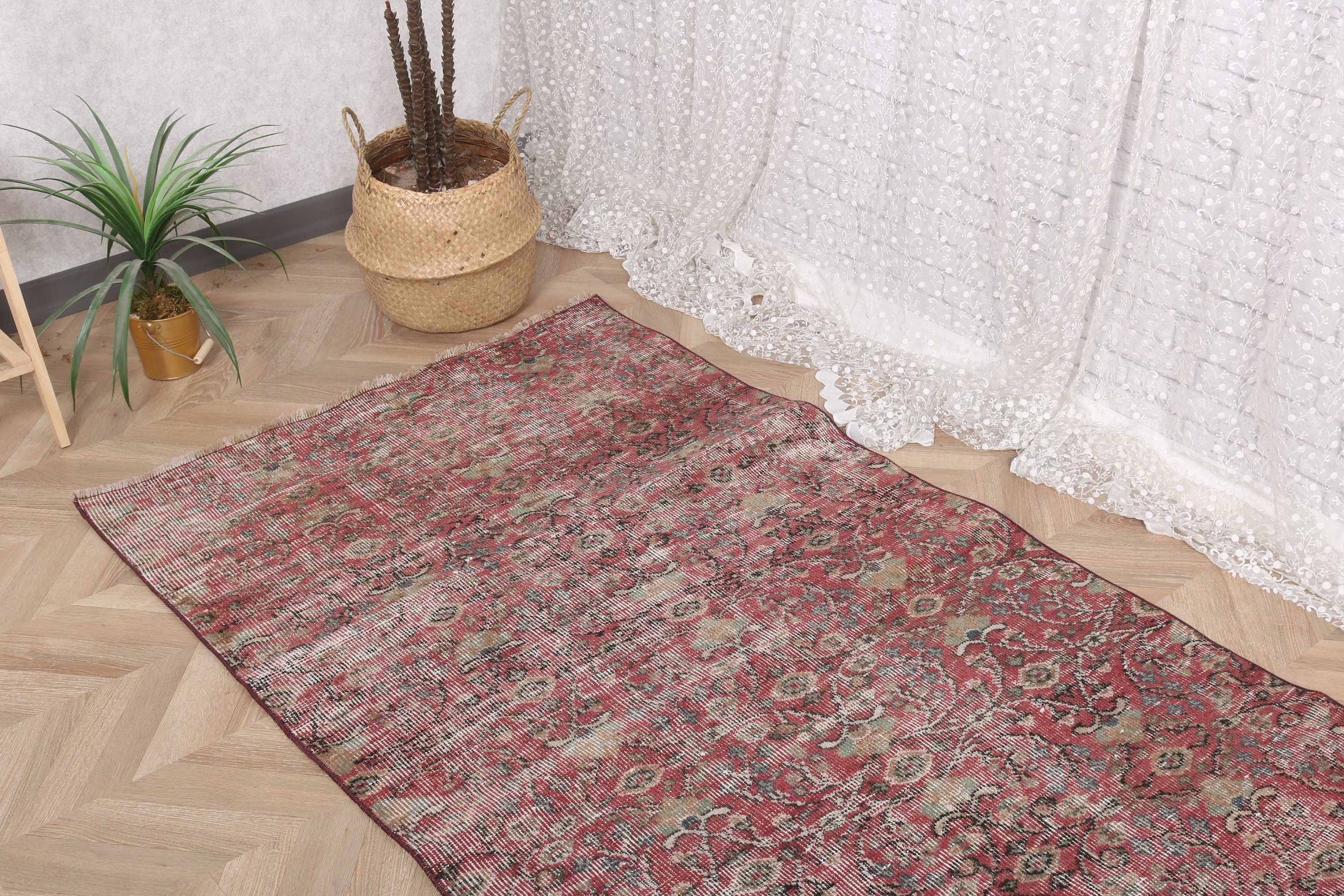 Vintage Halı, Modern Halılar, Yer Halısı, 3,2x6,5 ft Vurgulu Halı, Vintage Vurgulu Halılar, Türk Halısı, Kırmızı Açıklama Halıları, Giriş Halıları, Dış Mekan Halısı