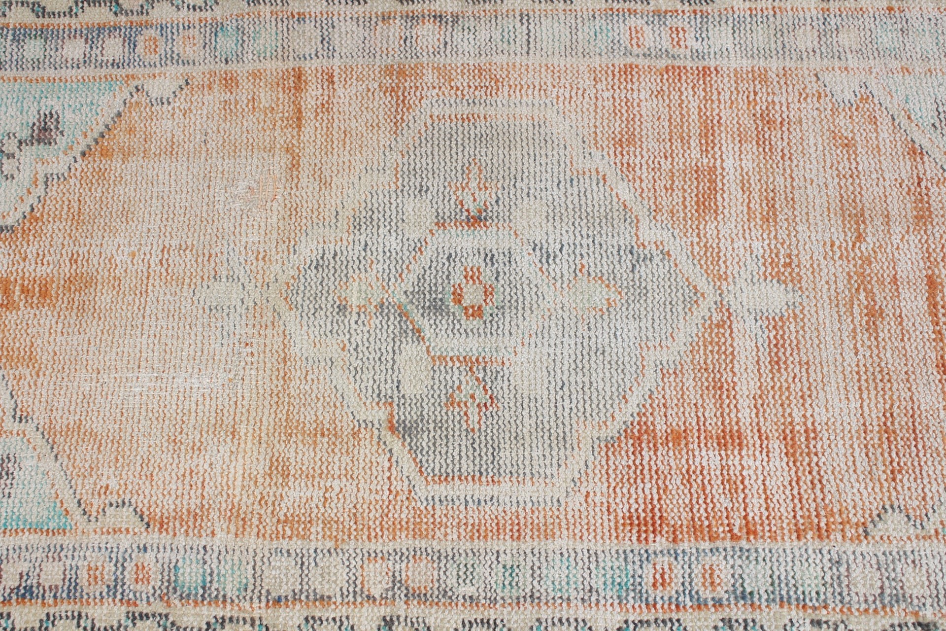 Turkish Rugs, Distressed Rug, Orange  2.4x4.5 ft Small Rug, Vintage Rug, Door Mat Rugs, Kitchen Rug, Wool Rugs, Bedroom Rugs