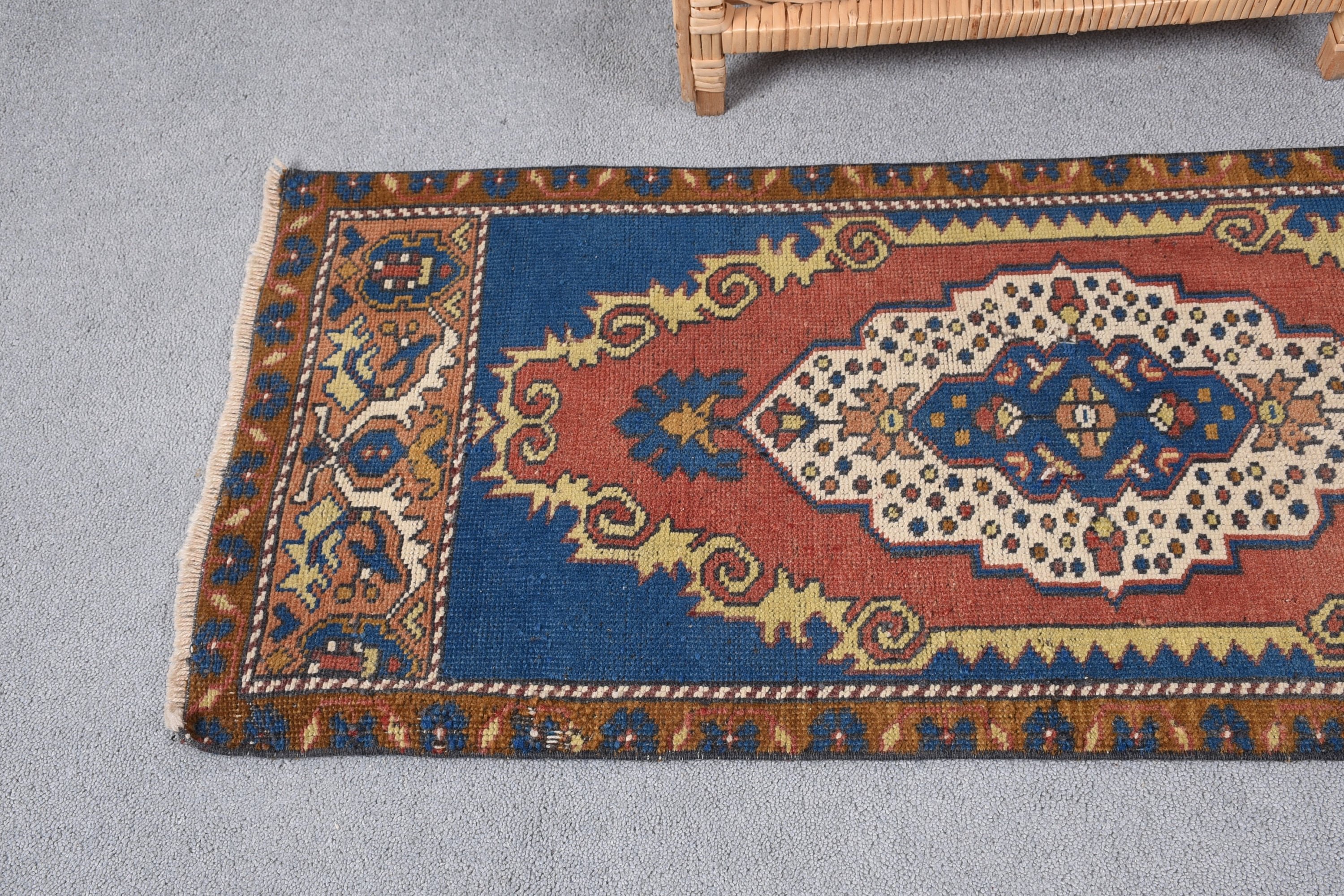 Office Rug, Turkish Rugs, Wool Rug, Dorm Rug, Car Mat Rugs, Vintage Rug, Bedroom Rug, 1.5x3.7 ft Small Rugs, Rugs for Bath, Home Decor Rug