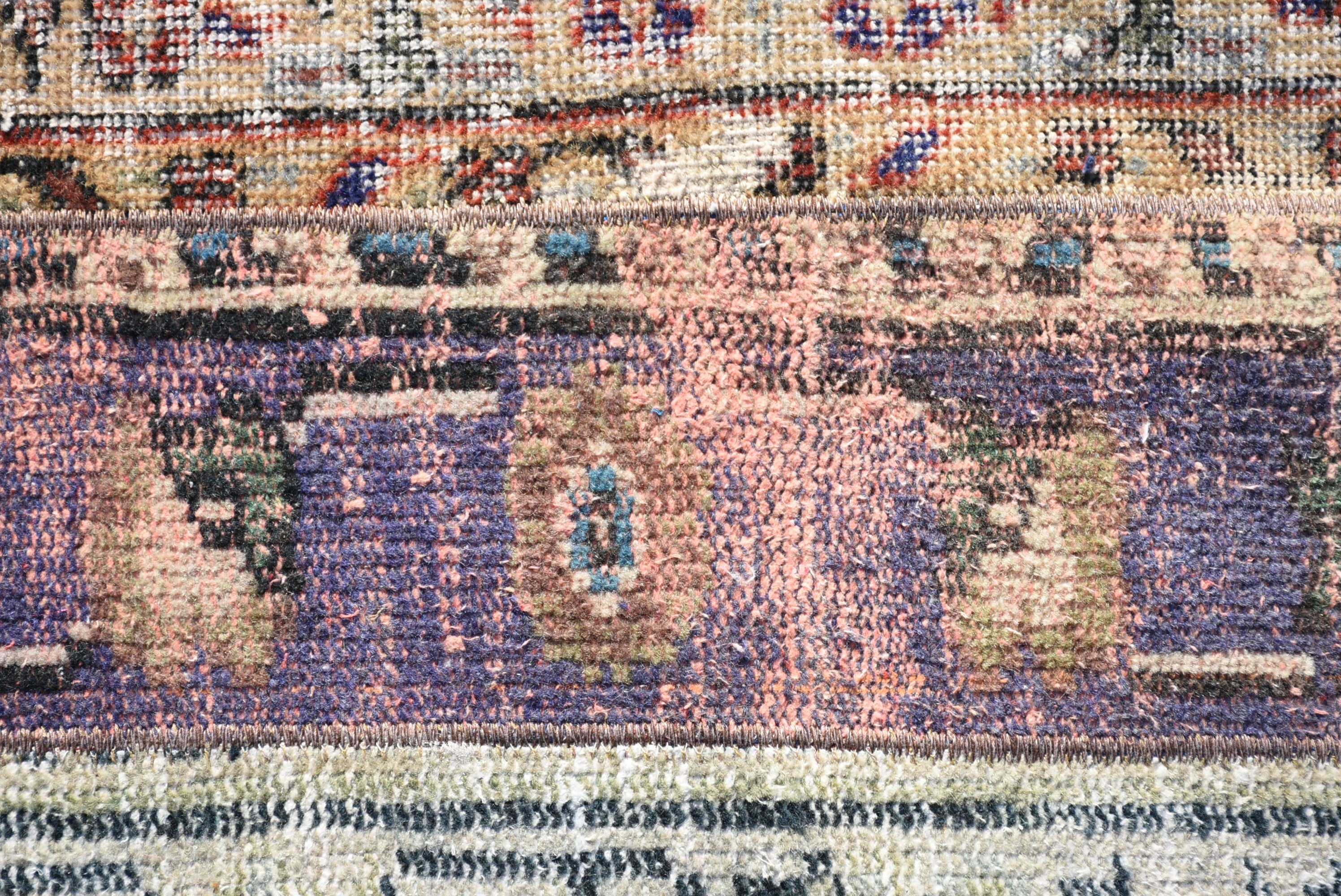 Turkish Rugs, Floor Rug, Wall Hanging Rug, Nursery Rugs, Art Rug, Purple  3.4x3.4 ft Small Rug, Vintage Rug