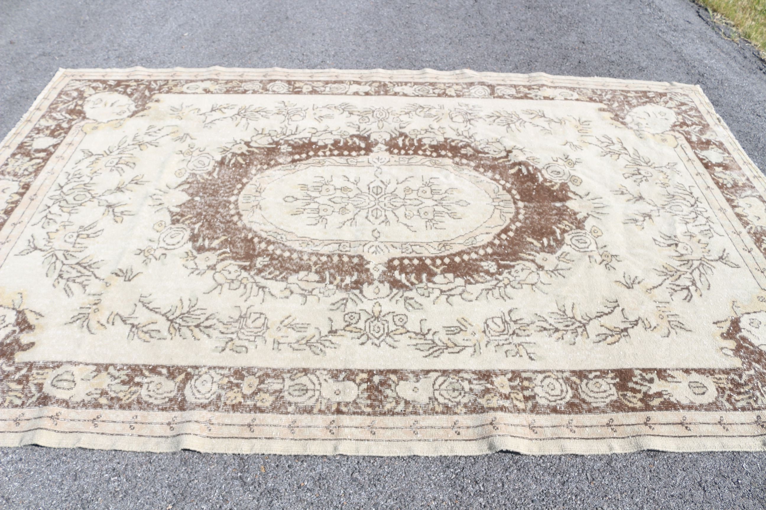 Bedroom Rug, Rugs for Living Room, Cool Rug, Turkish Rugs, Salon Rug, Beige Oriental Rug, Vintage Rug, 6.4x9.7 ft Large Rug