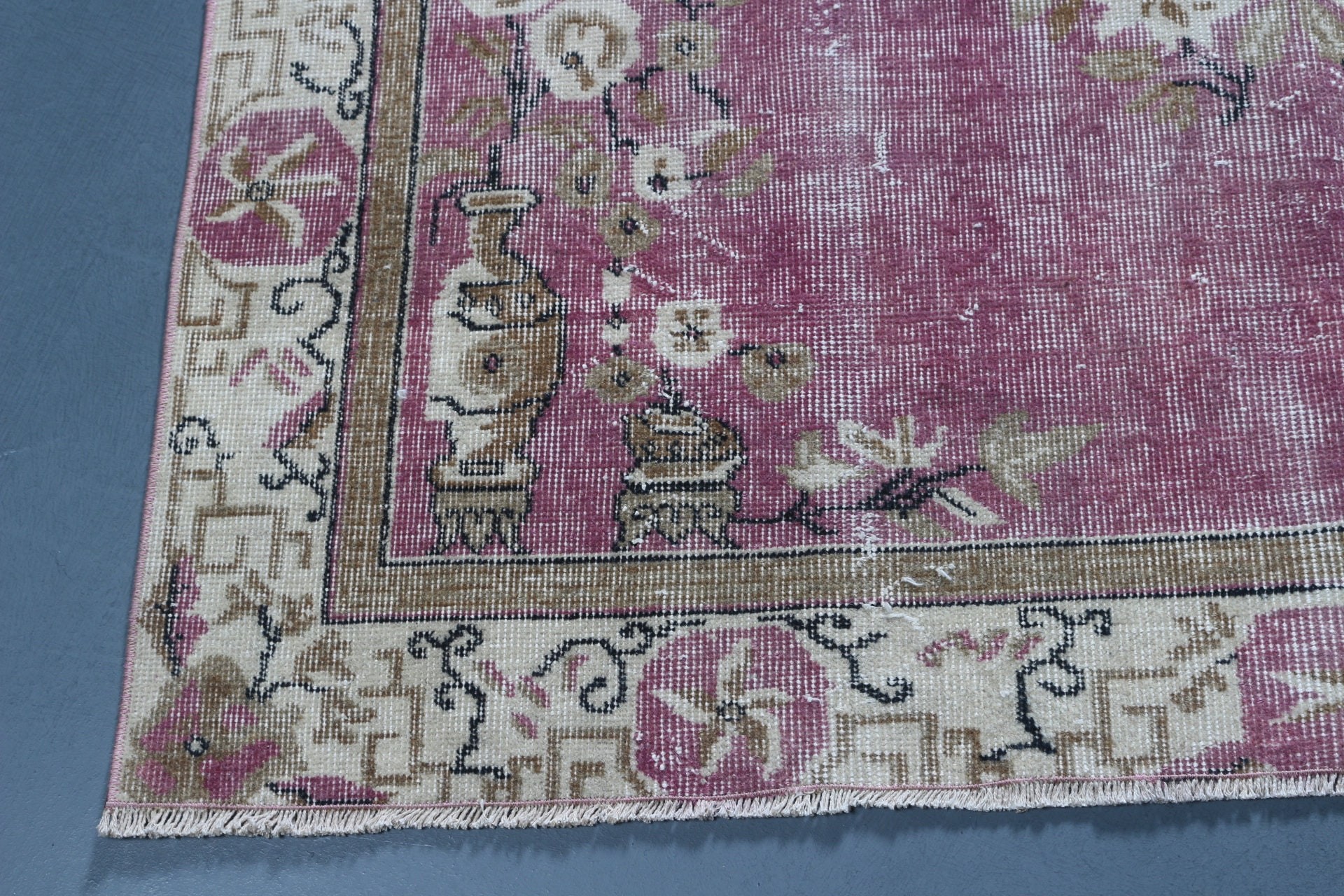 Salon Halısı, Yemek Odası Halıları, Pembe Fas Halısı, Boho Halıları, Antika Halılar, Vintage Halı, Türk Halısı, 5,3x8,6 ft Büyük Halı, Yatak Odası Halıları