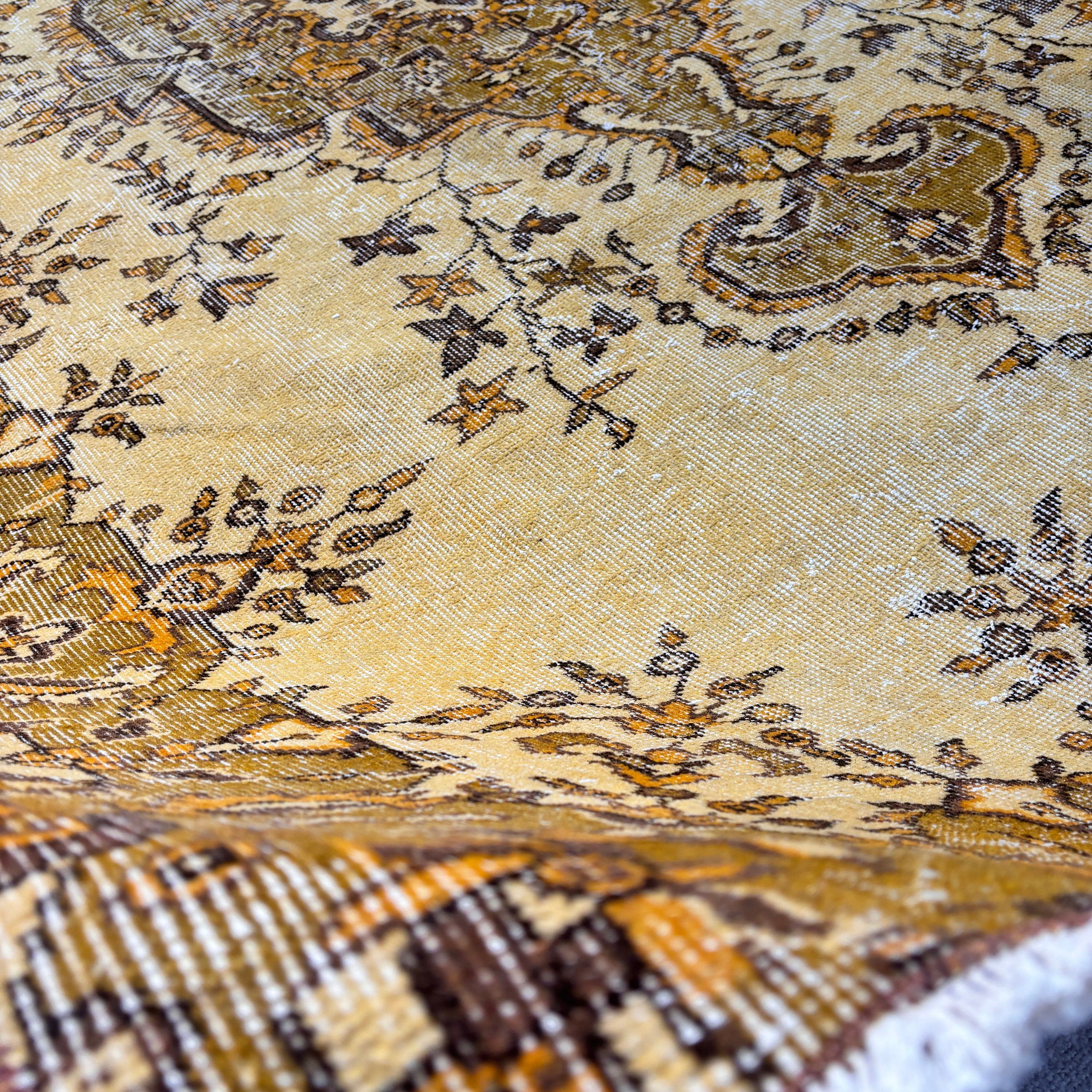 Turkish Rugs, 5.5x8.7 ft Large Rug, Living Room Rugs, Yellow Neutral Rugs, Bedroom Rug, Vintage Rug, Large Oushak Rugs, Antique Rugs