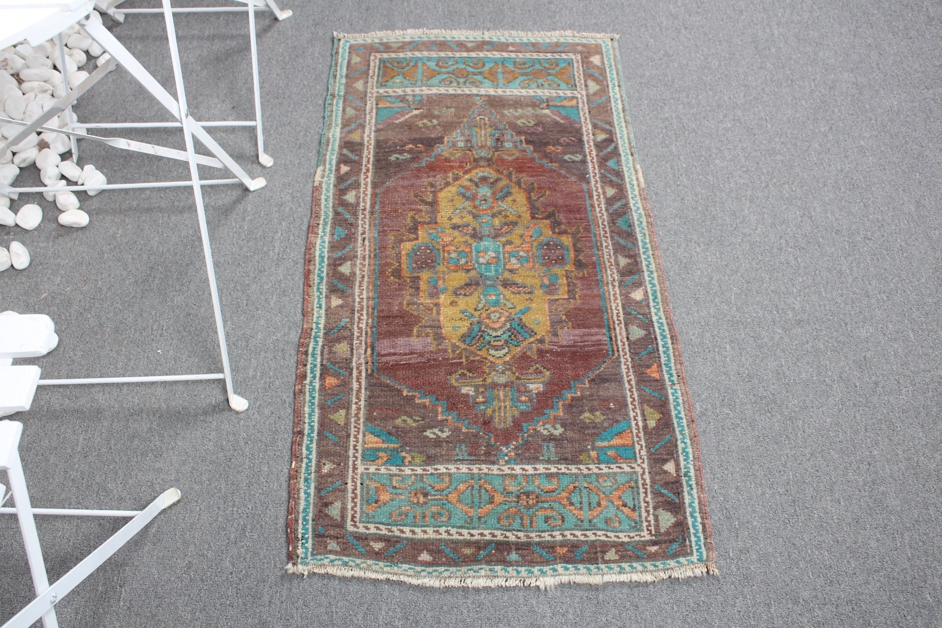 2x3.6 ft Small Rugs, Antique Rugs, Entry Rugs, Bedroom Rug, Vintage Rugs, Brown Cool Rugs, Kitchen Rugs, Rugs for Kitchen, Turkish Rug