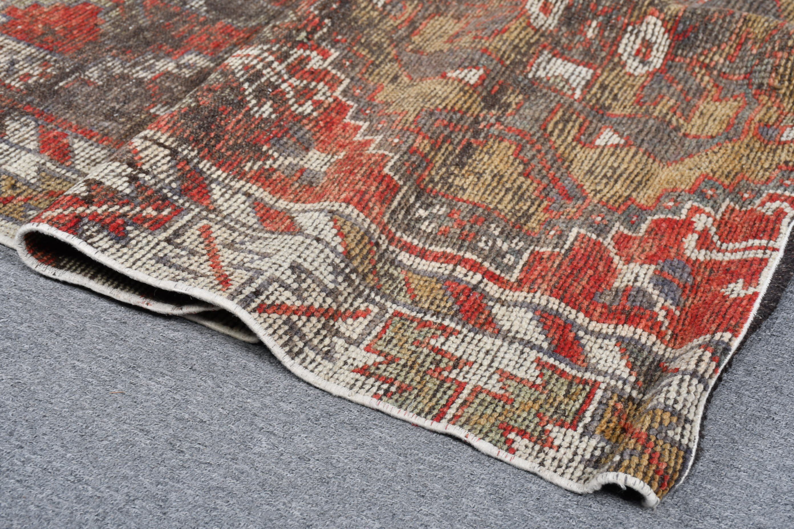 Nomadic Rug, Vintage Rug, Red Wool Rugs, Living Room Rug, Oriental Rugs, 3.9x8.2 ft Area Rug, Turkish Rugs, Indoor Rug, Bedroom Rug