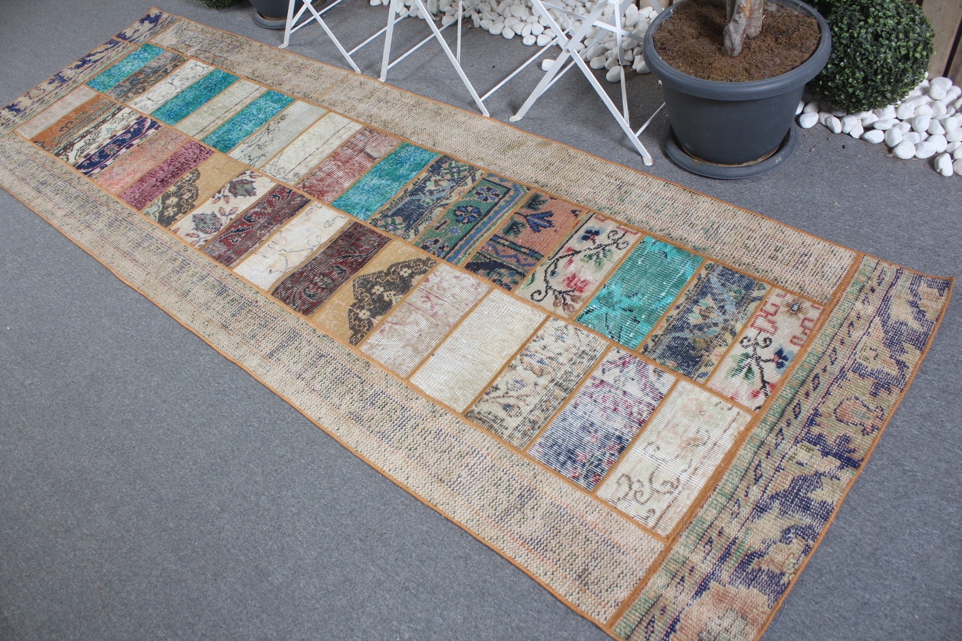 Rainbow Antique Rug, Bedroom Rug, Vintage Rug, 3.2x9.8 ft Runner Rugs, Turkish Rugs, Rugs for Runner, Corridor Rugs, Stair Rugs, Cool Rugs