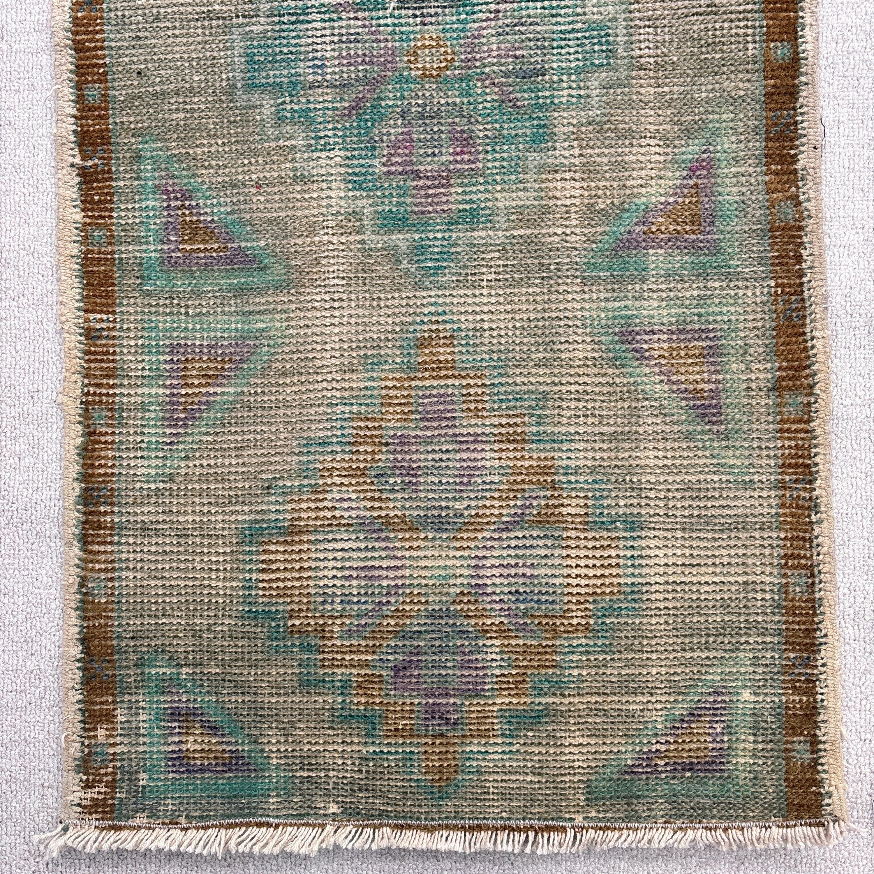 Mutfak Halıları, El Dokuma Halılar, Giriş Halısı, 1.6x3.1 ft Küçük Halılar, Türk Halısı, Mutfak Halıları, Yeşil Zemin Halısı, Yer Halısı, Vintage Halı