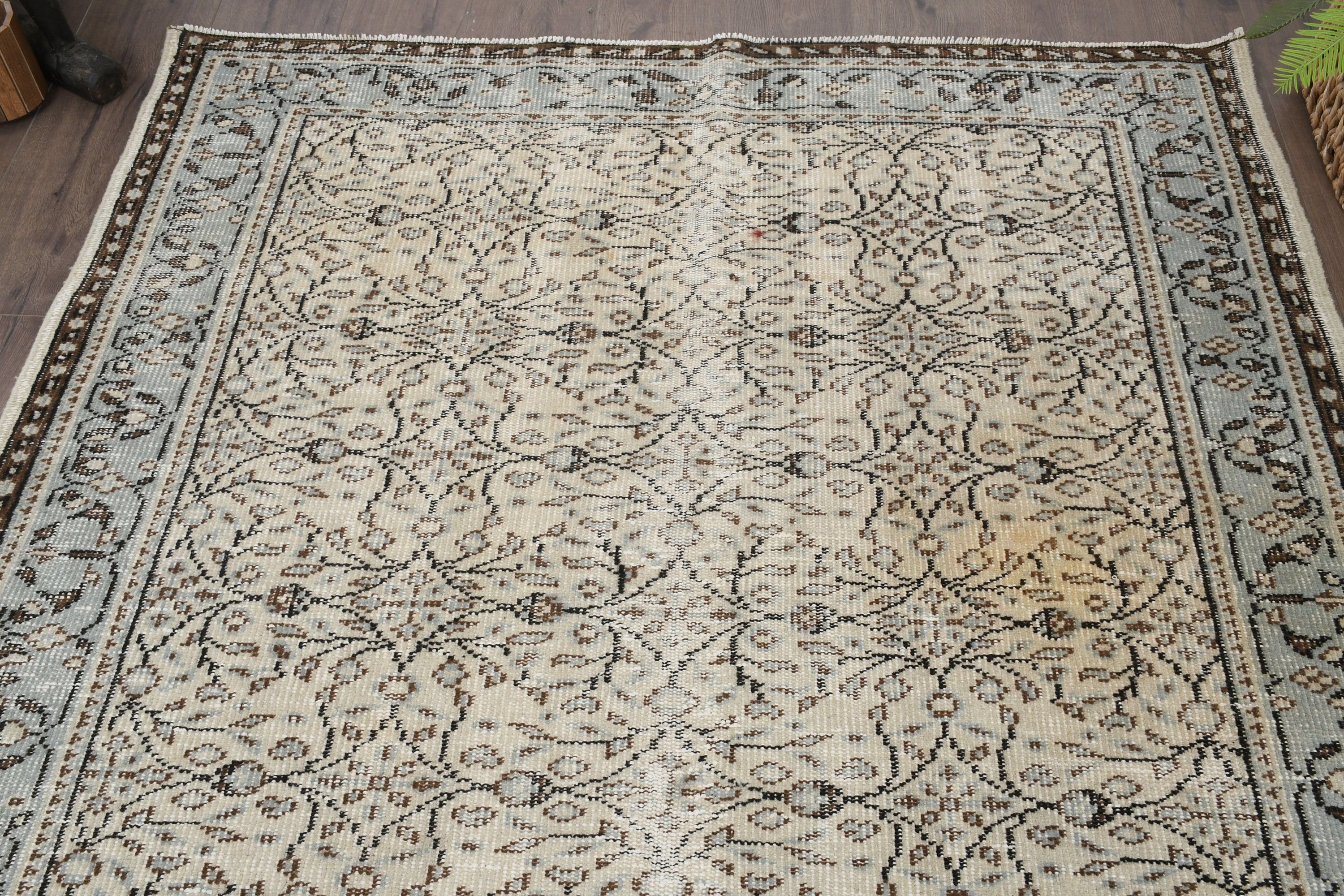 Sanat Halısı, Antika Halı, Bej Ev Dekorasyonu Halıları, Türk Halısı, 5.1x8.8 ft Büyük Halılar, Oturma Odası Halıları, Salon Halıları, Yatak Odası Halısı, Vintage Halı