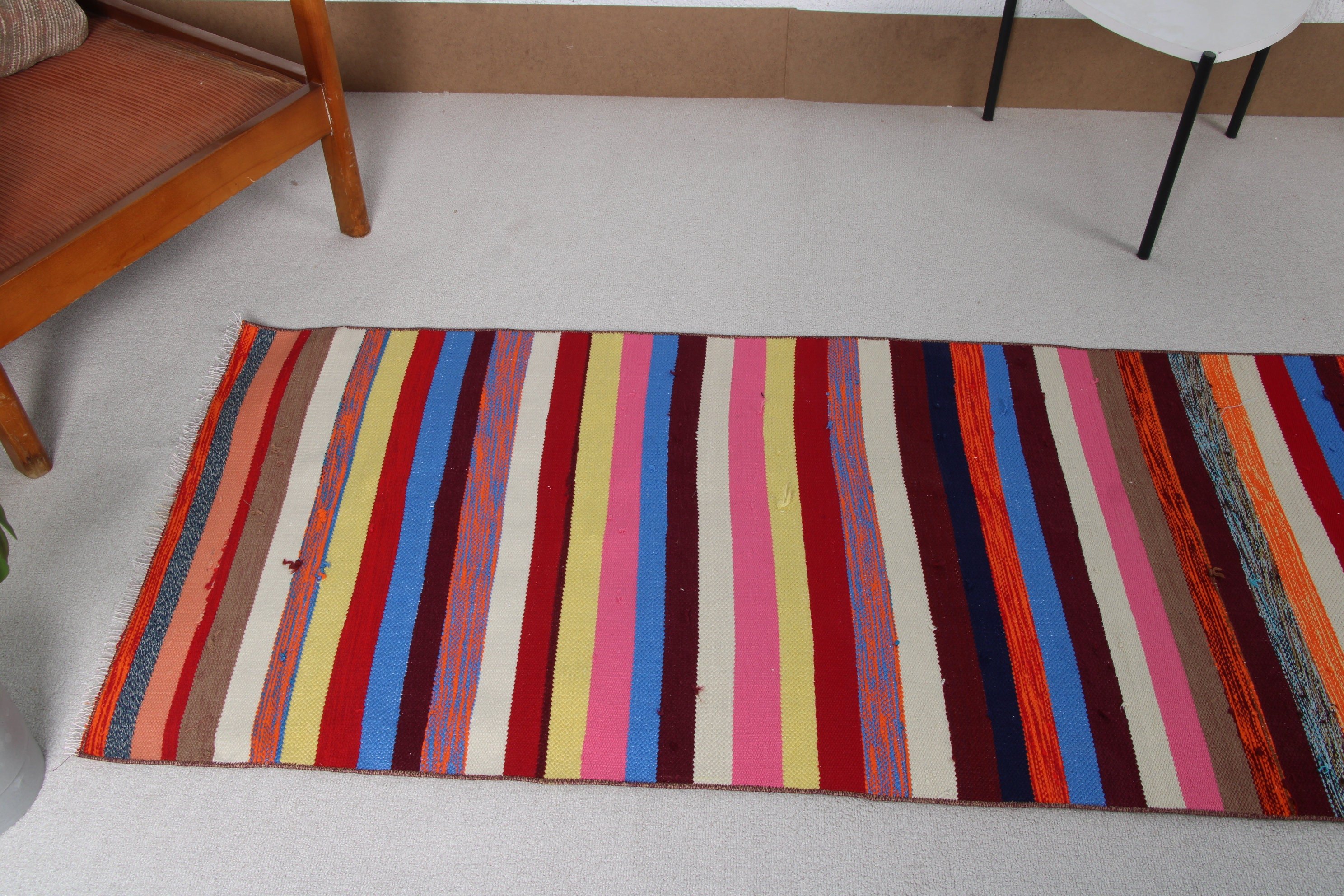 2.4x8.5 ft Koşucu Halısı, Koridor Halısı, Türk Halısı, Koridor Halıları, Kilim, Gökkuşağı El Dokuma Halısı, Fas Halıları, Vintage Halılar, Yatak Odası Halıları