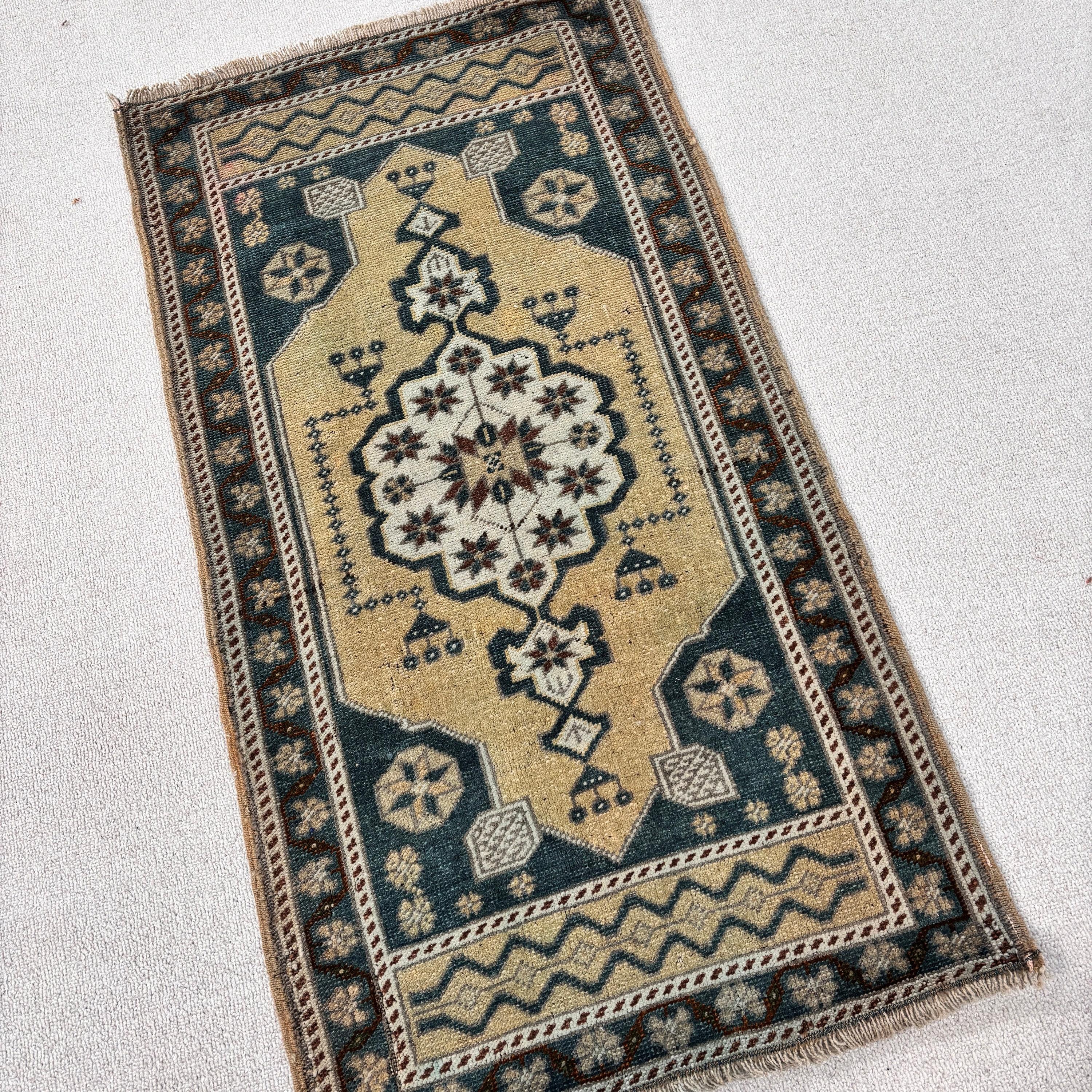 Luxury Rugs, Kitchen Rugs, 1.8x3.4 ft Small Rugs, Floor Rugs, Modern Rugs, Vintage Rugs, Green Anatolian Rugs, Turkish Rugs, Small Boho Rug