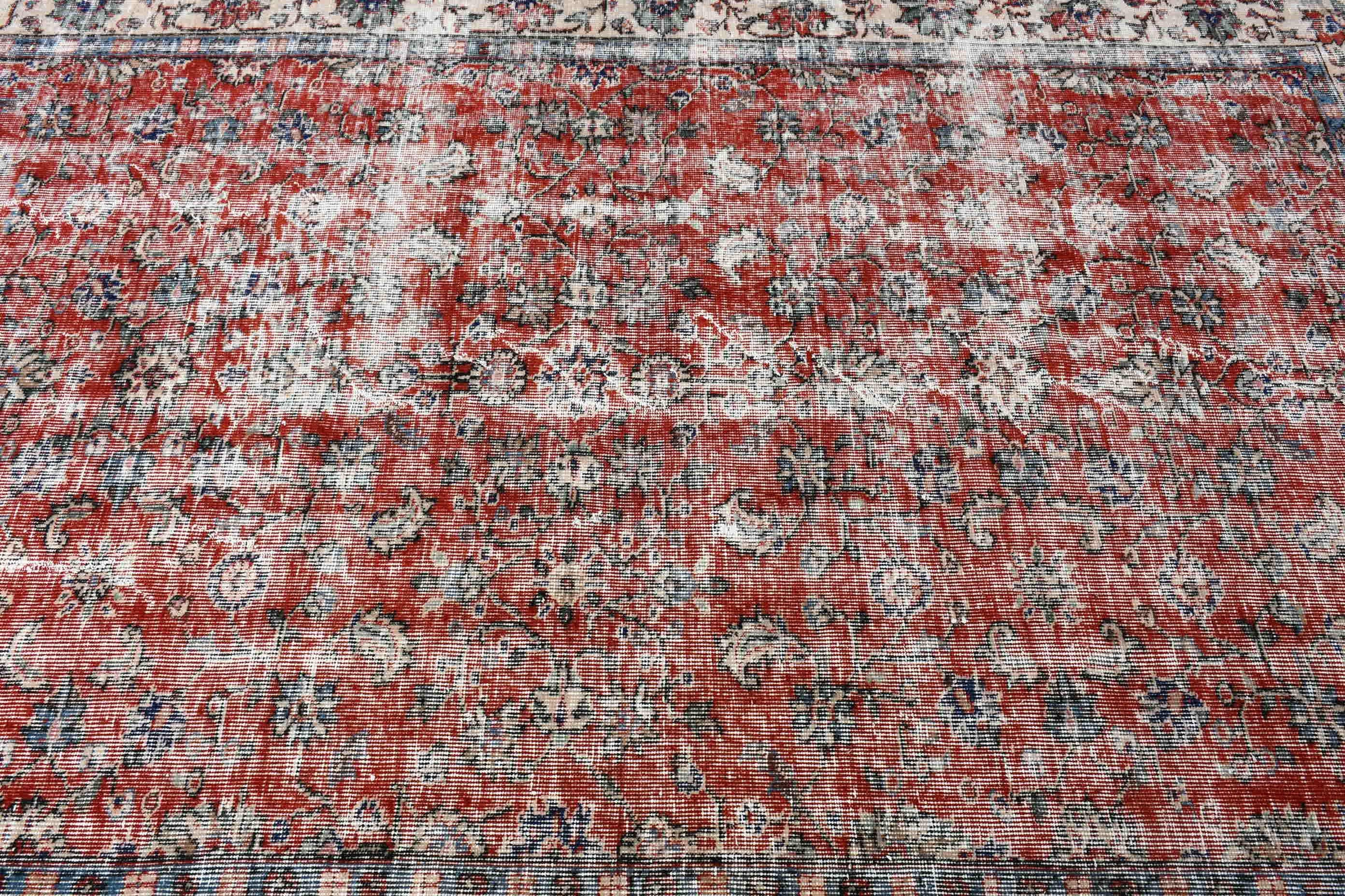 Antique Rugs, Vintage Rug, Turkish Rug, 5.2x7.5 ft Area Rugs, Living Room Rugs, Indoor Rug, Rugs for Floor, Oushak Rug, Red Moroccan Rugs