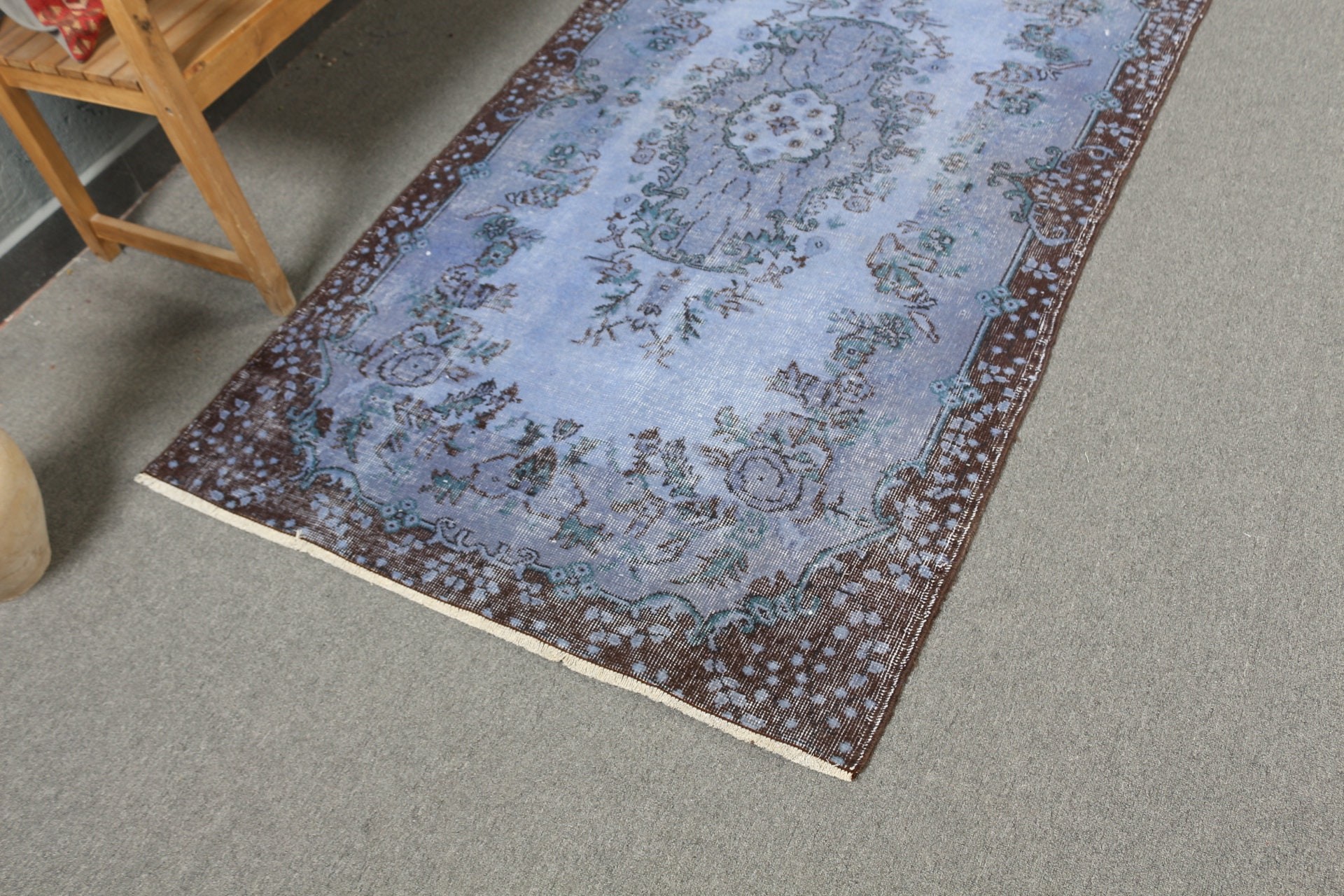 Blue Floor Rug, 3.9x6.7 ft Area Rugs, Bedroom Rug, Indoor Rugs, Anatolian Rugs, Turkish Rugs, Handmade Rug, Vintage Rug, Rugs for Floor