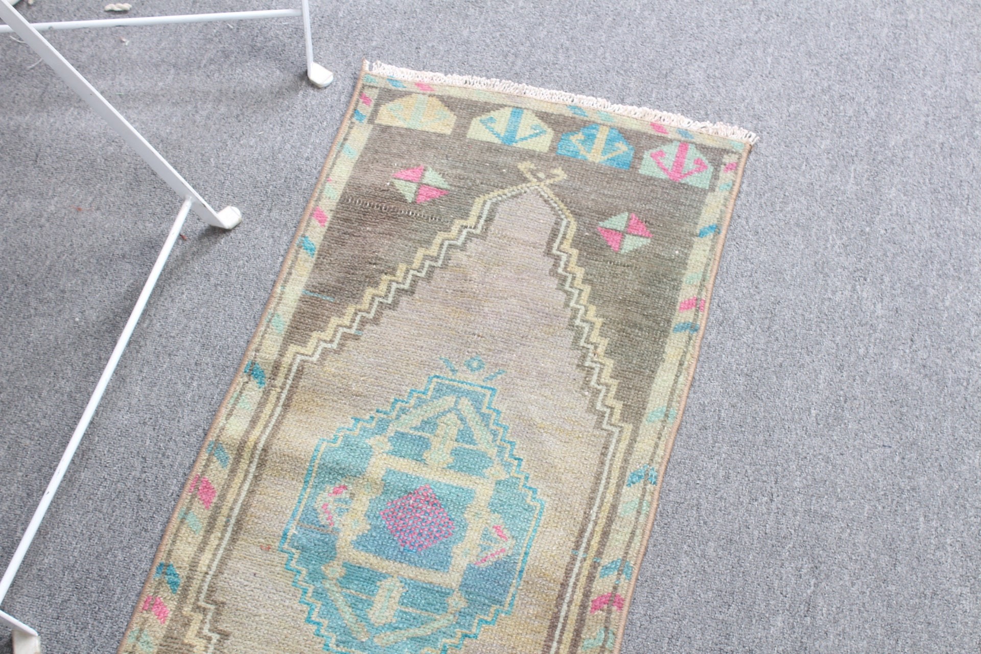 Home Decor Rug, Floor Rug, Gray Moroccan Rug, 1.3x3 ft Small Rug, Rugs for Car Mat, Entry Rug, Vintage Rug, Car Mat Rugs, Turkish Rugs