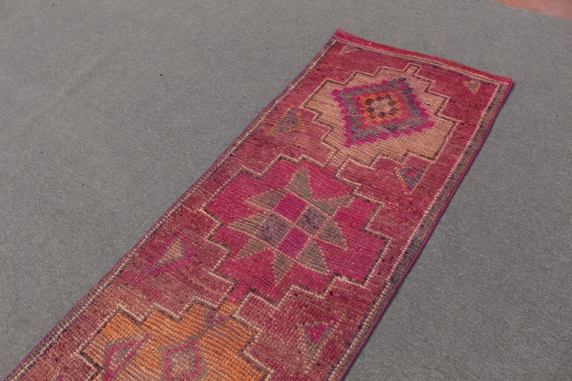 Kitchen Rugs, 2.5x10.1 ft Runner Rugs, Stair Rugs, Brown Wool Rugs, Vintage Rugs, Moroccan Rug, Bright Rug, Turkish Rug, Rugs for Hallway