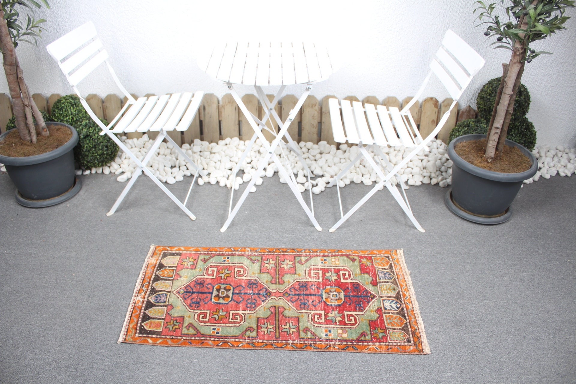 Vintage Rug, Door Mat Rug, Bath Mat Boho Rug, 1.7x3.5 ft Small Rugs, Red Oriental Rugs, Turkish Rug, Oushak Rug, Wool Rug, Wall Hanging Rug