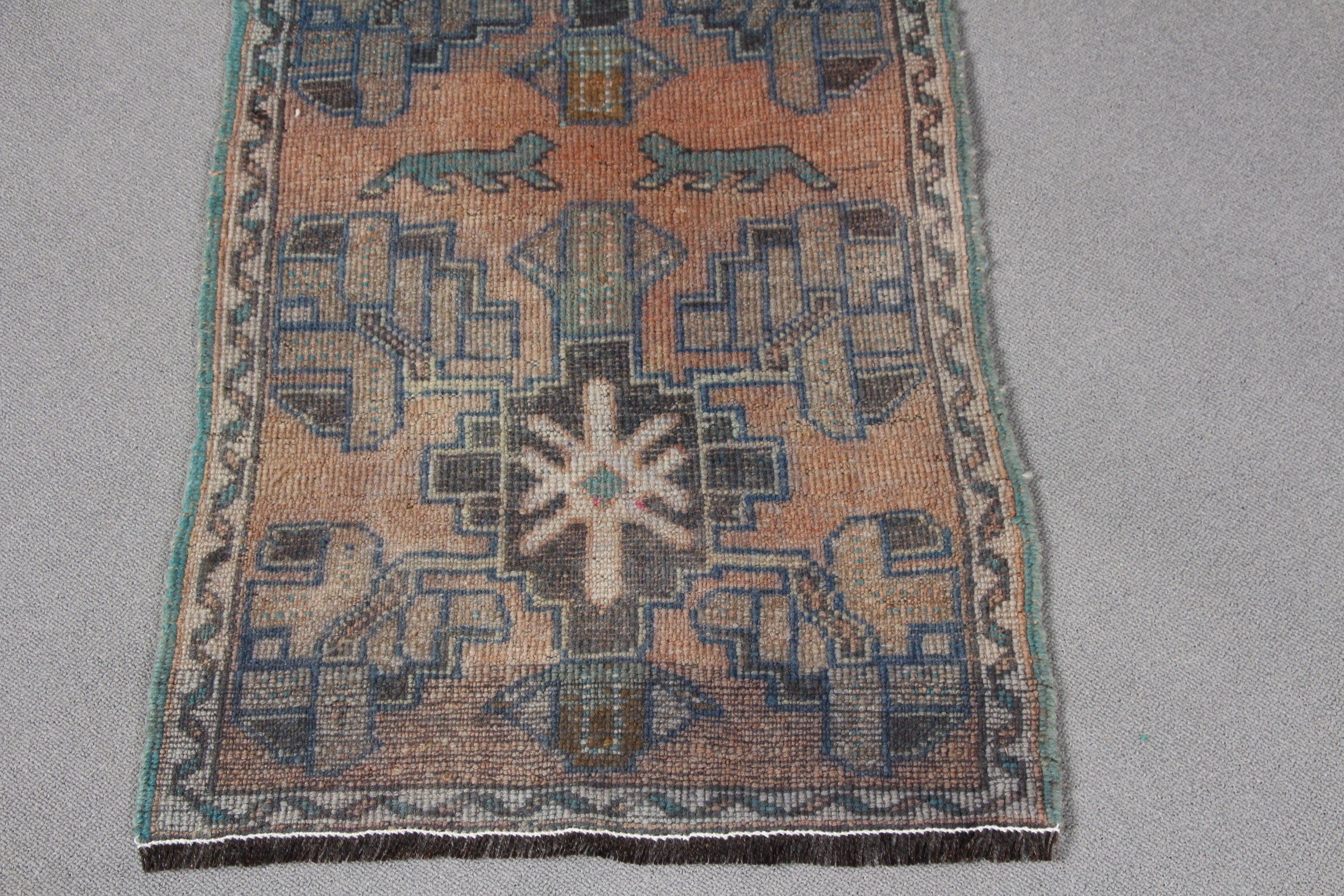 1.6x3 ft Small Rug, Vintage Rug, Ethnic Rugs, Kitchen Rugs, Rugs for Bedroom, Turkish Rug, Oushak Rug, Green Anatolian Rugs, Door Mat Rug