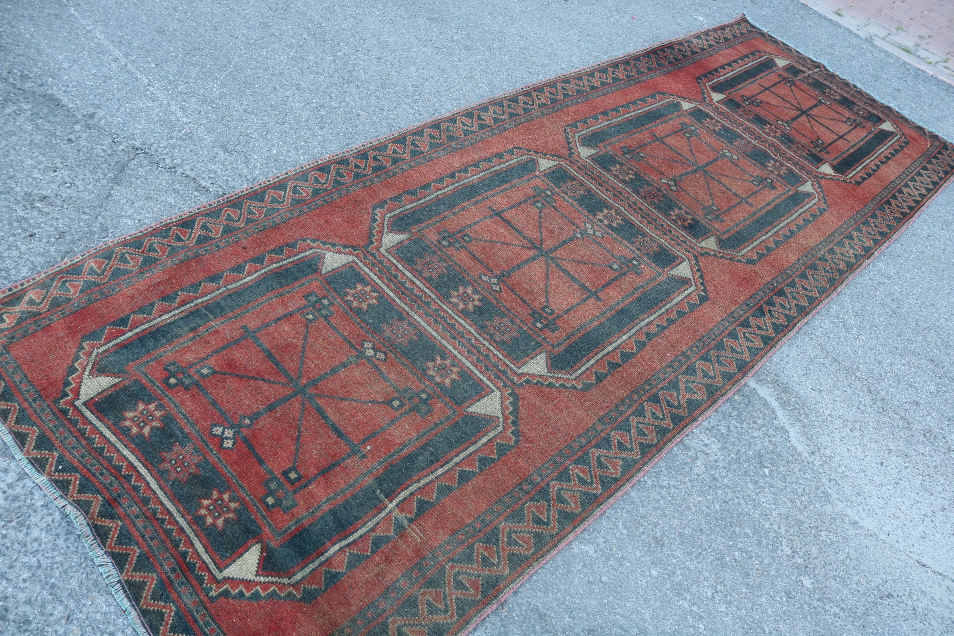 Old Rug, Rugs for Kitchen, Corridor Rugs, 3.8x11 ft Runner Rugs, Wool Rug Runner Rugs, Moroccan Rug, Vintage Rug, Turkish Rug, Colorful Rug