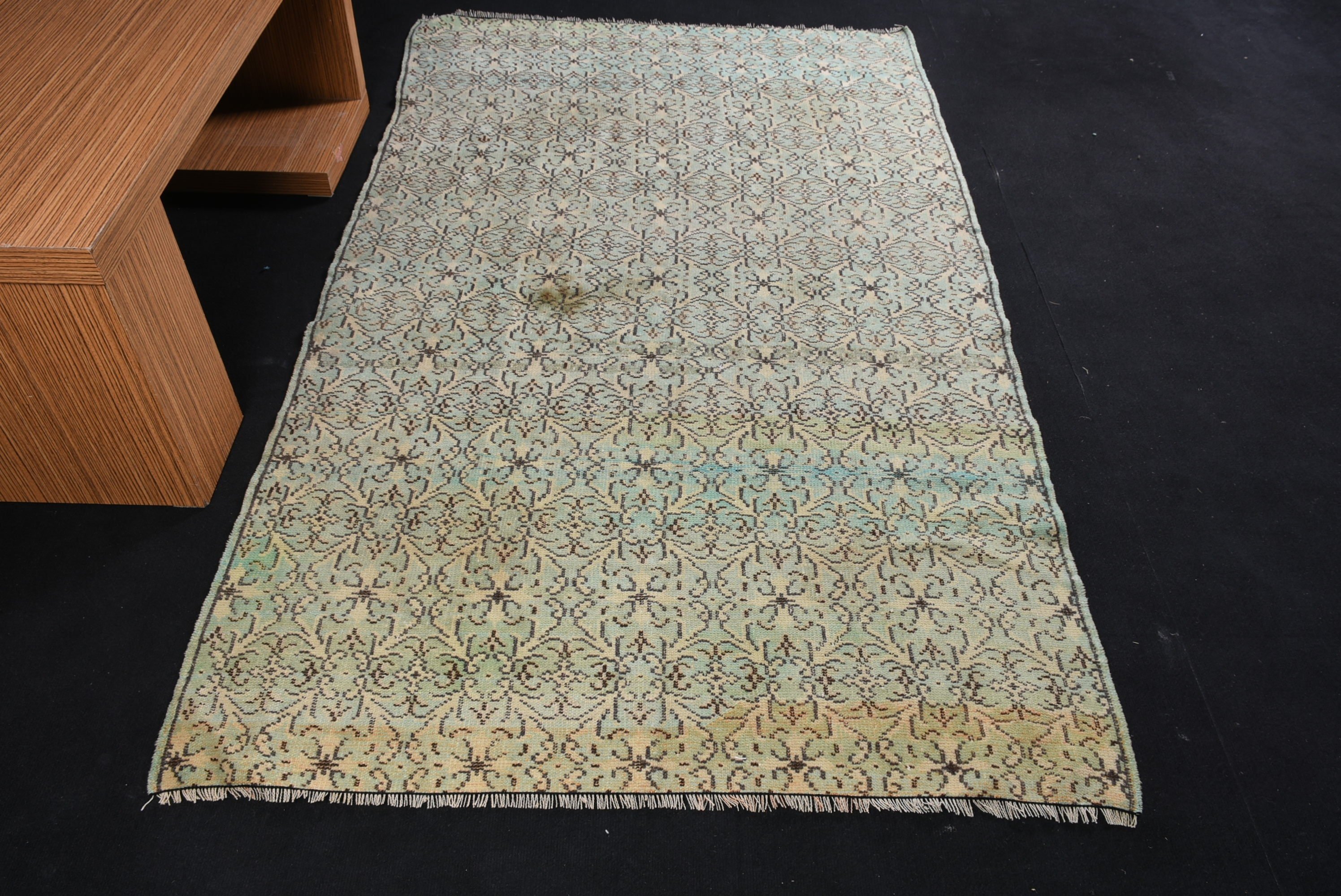 Living Room Rugs, Green  4.3x7.4 ft Area Rug, Anatolian Rug, Vintage Rug, Kitchen Rug, Rugs for Floor, Turkish Rug, Cool Rug