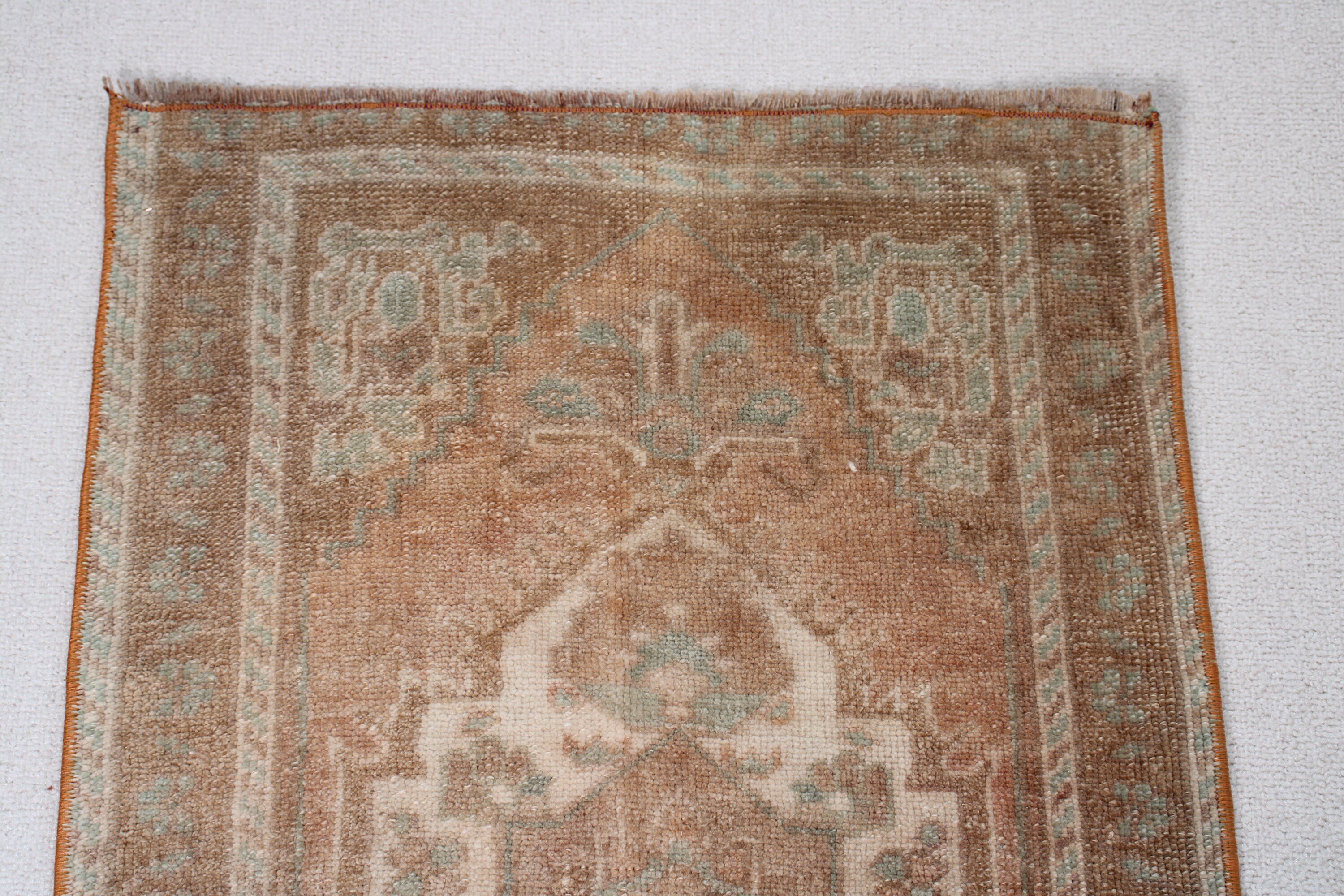 Vintage Halı, Yatak Odası Halıları, Paspas Halısı, Türk Halısı, Duvara Asılı Halı, Türkiye Halısı, Turuncu Yün Halılar, 1.7x2.9 ft Küçük Halı, Anadolu Halıları