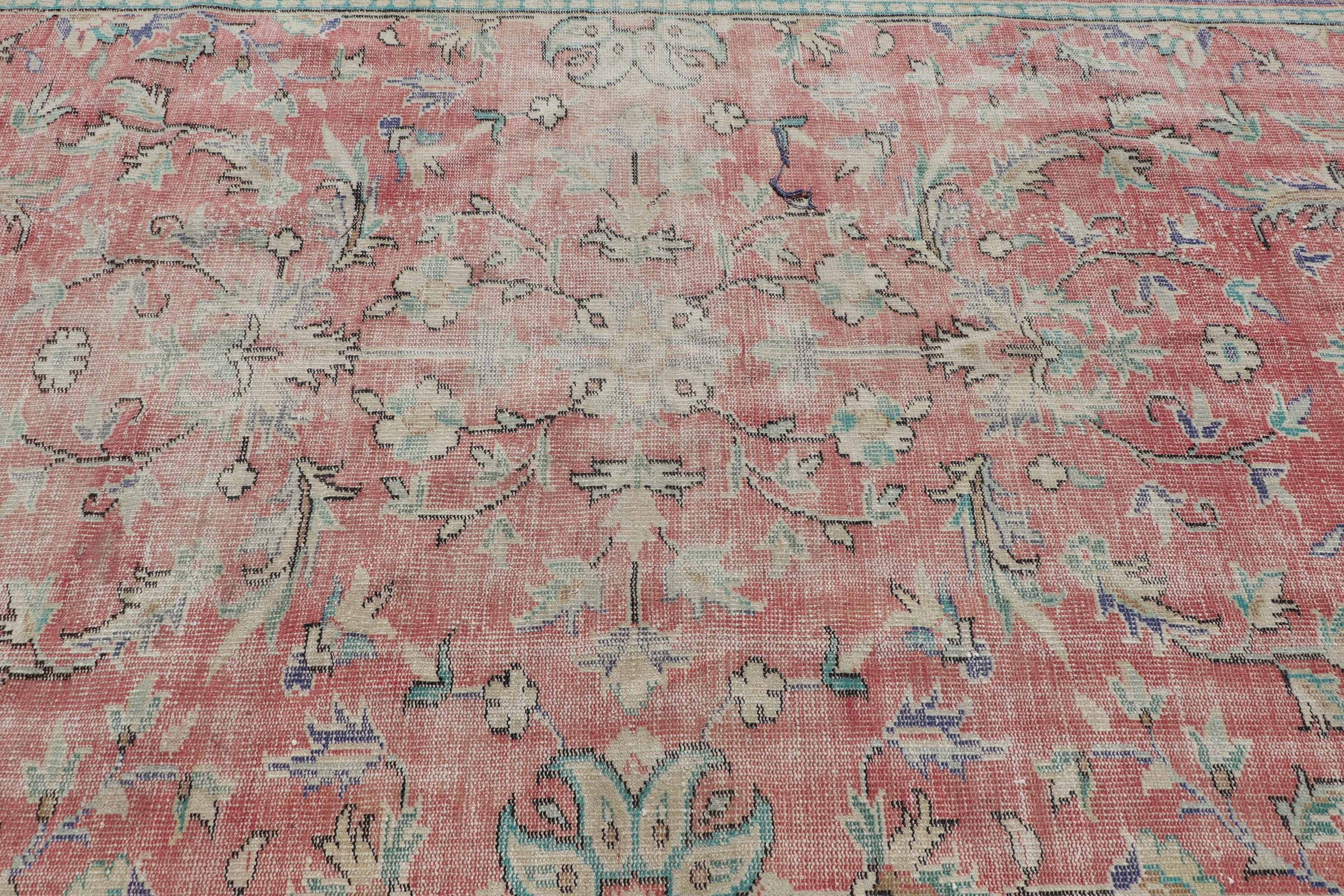 Oushak Halıları, Türk Halıları, Yatak Odası Halısı, 6.4x10.3 ft Büyük Halı, Kırmızı Soğuk Halı, Oturma Odası Halıları, Vintage Halı, Mutfak Halısı, Salon Halıları