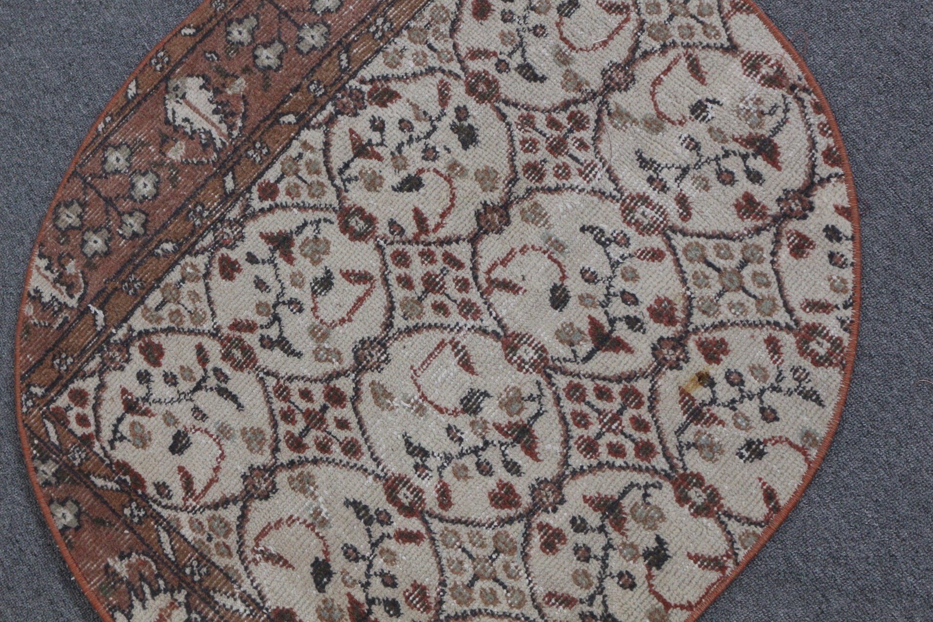 Floor Rugs, Nursery Rugs, 2.5x2.8 ft Small Rugs, Vintage Rugs, Door Mat Rug, Moroccan Rug, Turkish Rug, Muted Rug, Brown Home Decor Rug