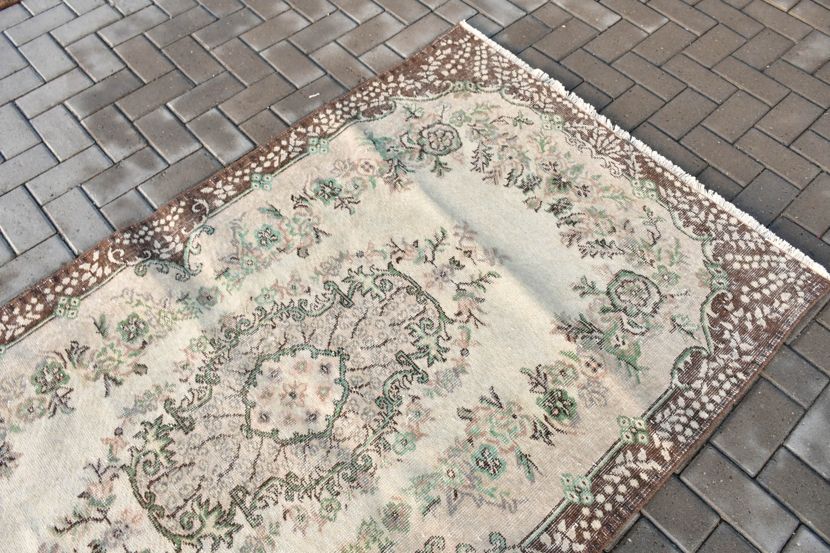 Rugs for Floor, 3.9x6.9 ft Area Rugs, Vintage Rugs, Nursery Rug, Turkish Rugs, Living Room Rugs, Beige Bedroom Rug, Oushak Rug, Wool Rug