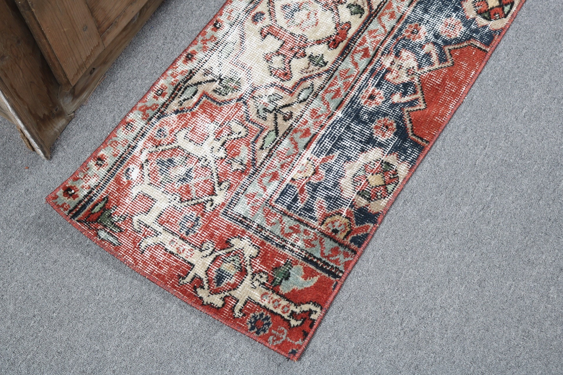 Turkish Rugs, Tribal Rugs, Red Statement Rug, Vintage Rugs, Bath Rugs, 1.5x3.3 ft Small Rugs, Antique Rugs, Statement Rug, Kitchen Rugs