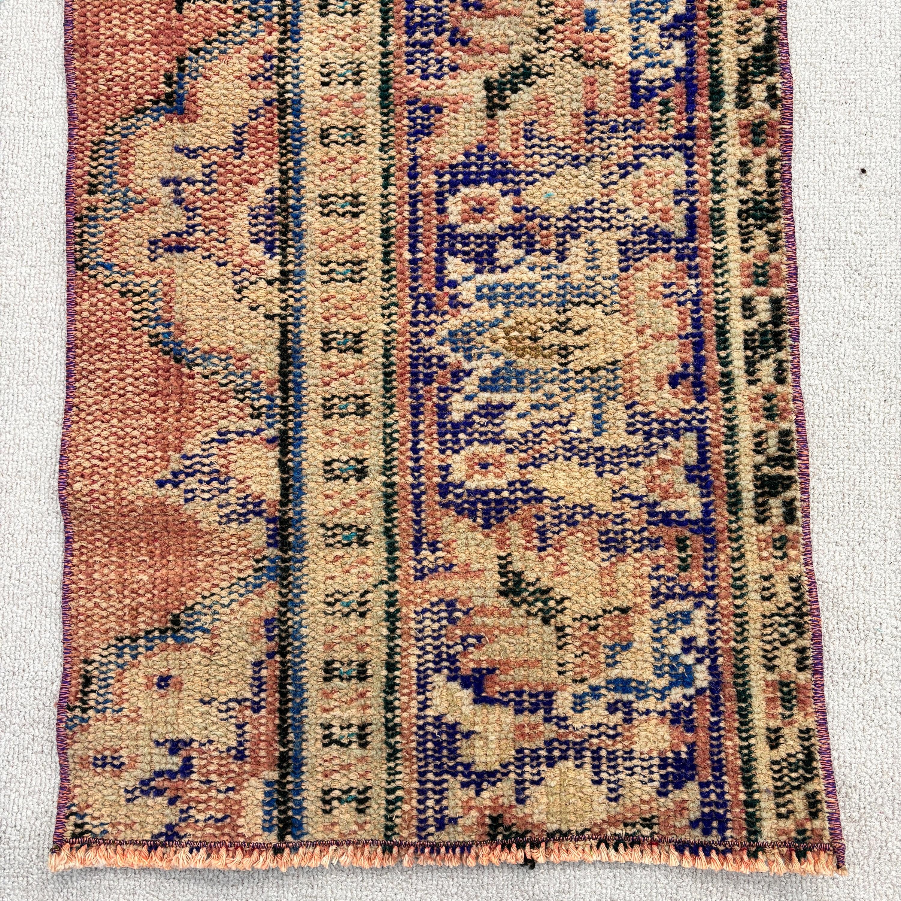 1.4x3.2 ft Küçük Halılar, Vintage Halılar, Yatak Odası Halıları, Anadolu Halıları, Küçük Alan Halısı, Mor Ev Dekorasyonu Halısı, Türk Halısı