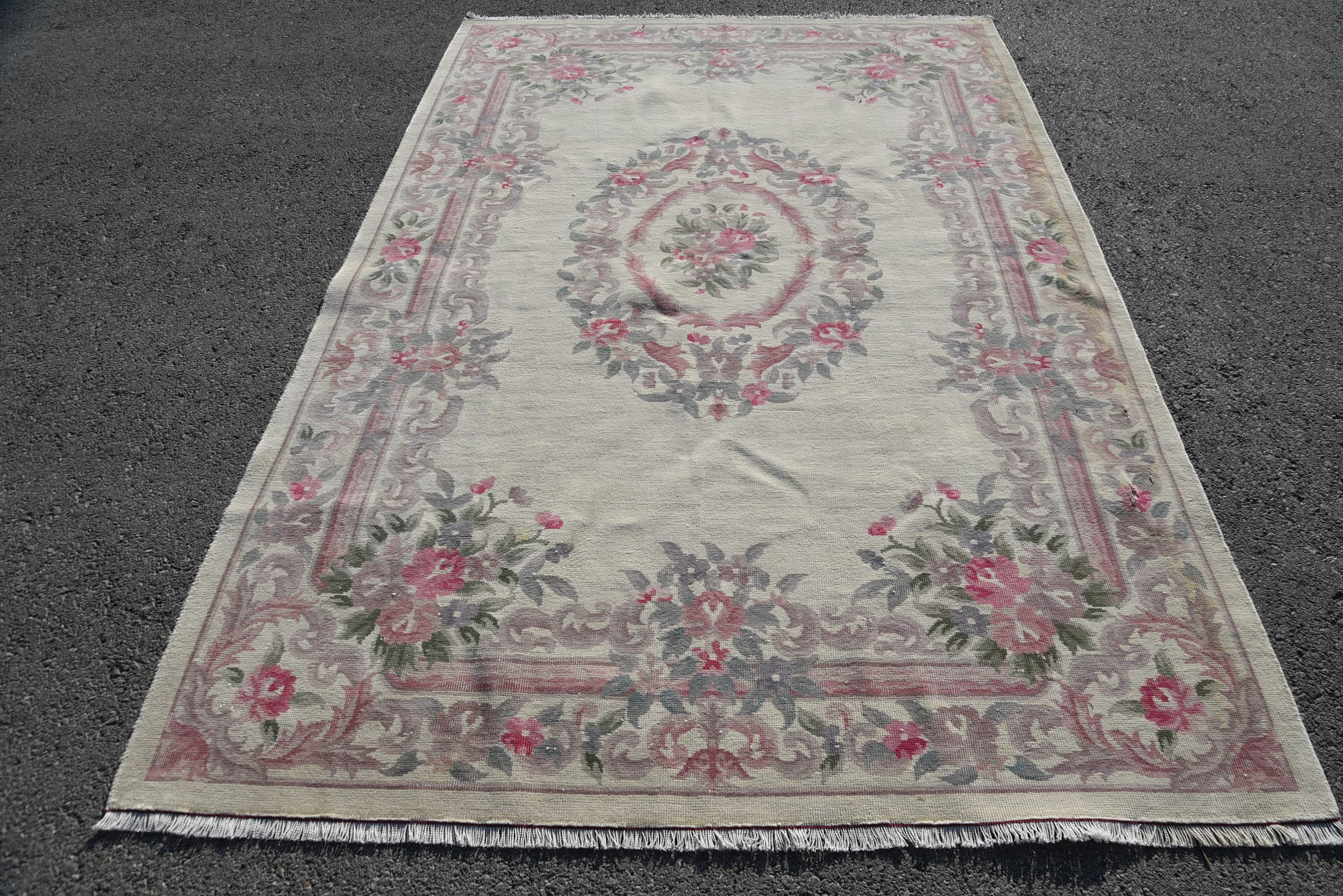 Living Room Rugs, 5.9x8.9 ft Large Rug, Aesthetic Rugs, Wool Rug, Oriental Rug, Rugs for Salon, Turkish Rug, Salon Rug, Vintage Rugs