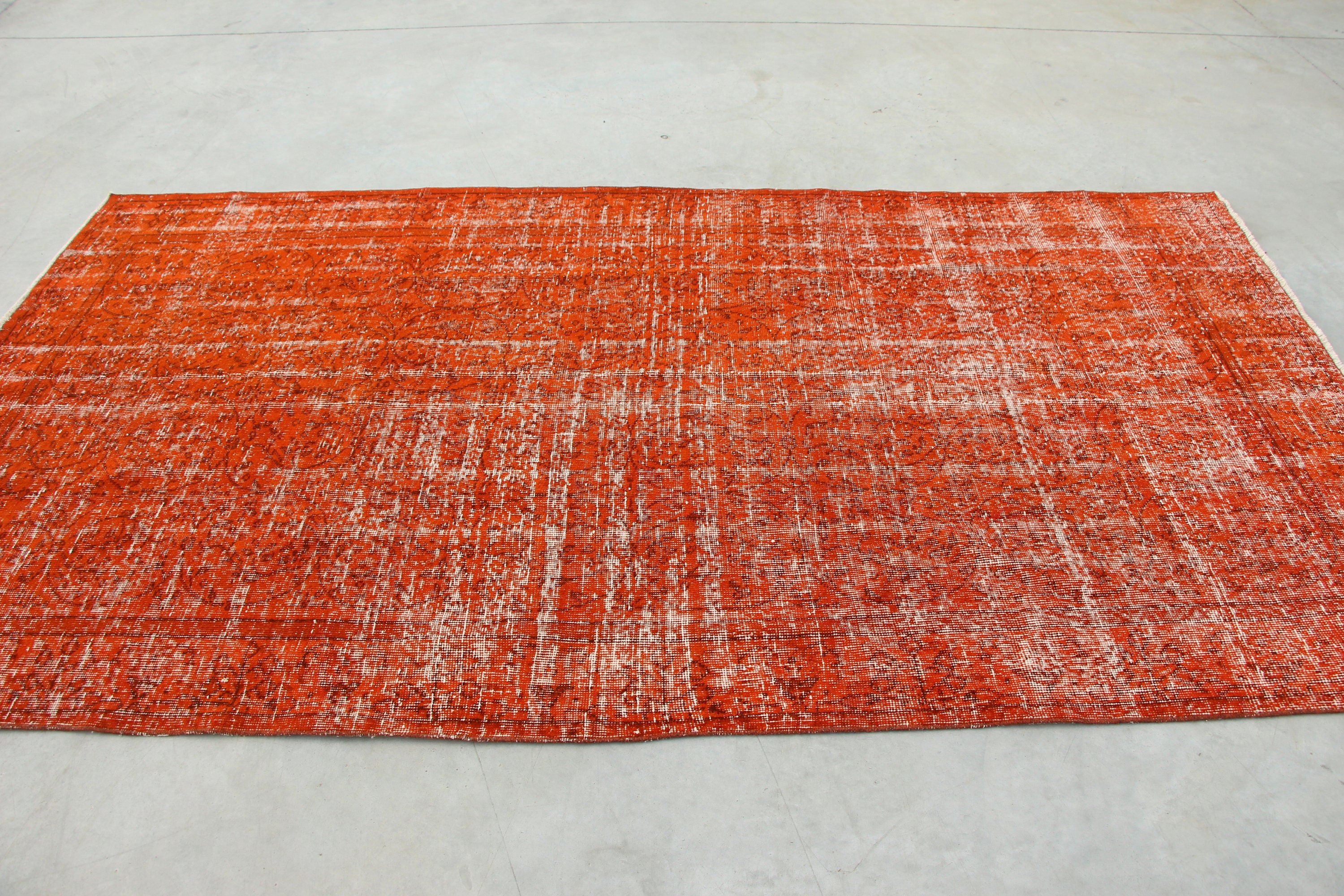 Orange Moroccan Rug, Bedroom Rug, Art Rug, 4.9x8.9 ft Large Rugs, Turkish Rug, Living Room Rug, Oushak Rugs, Vintage Rugs, Home Decor Rug