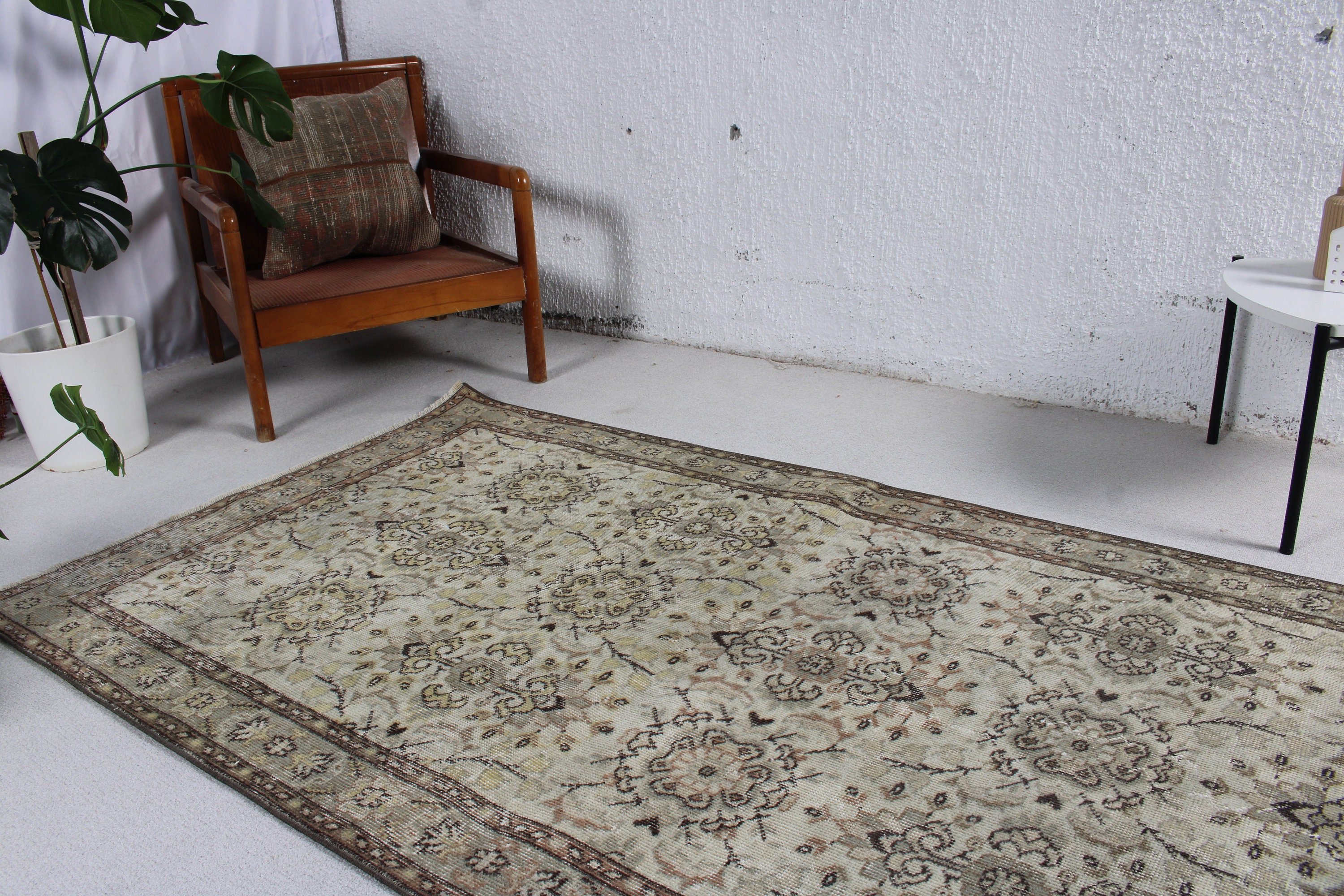 Aztek Halısı, Türk Halıları, Oushak Bölgesi Halıları, Mutfak Halısı, Lüks Halı, Vintage Halılar, Bej Geometrik Halı, 3,7x6,8 ft Alan Halıları, Yün Halılar