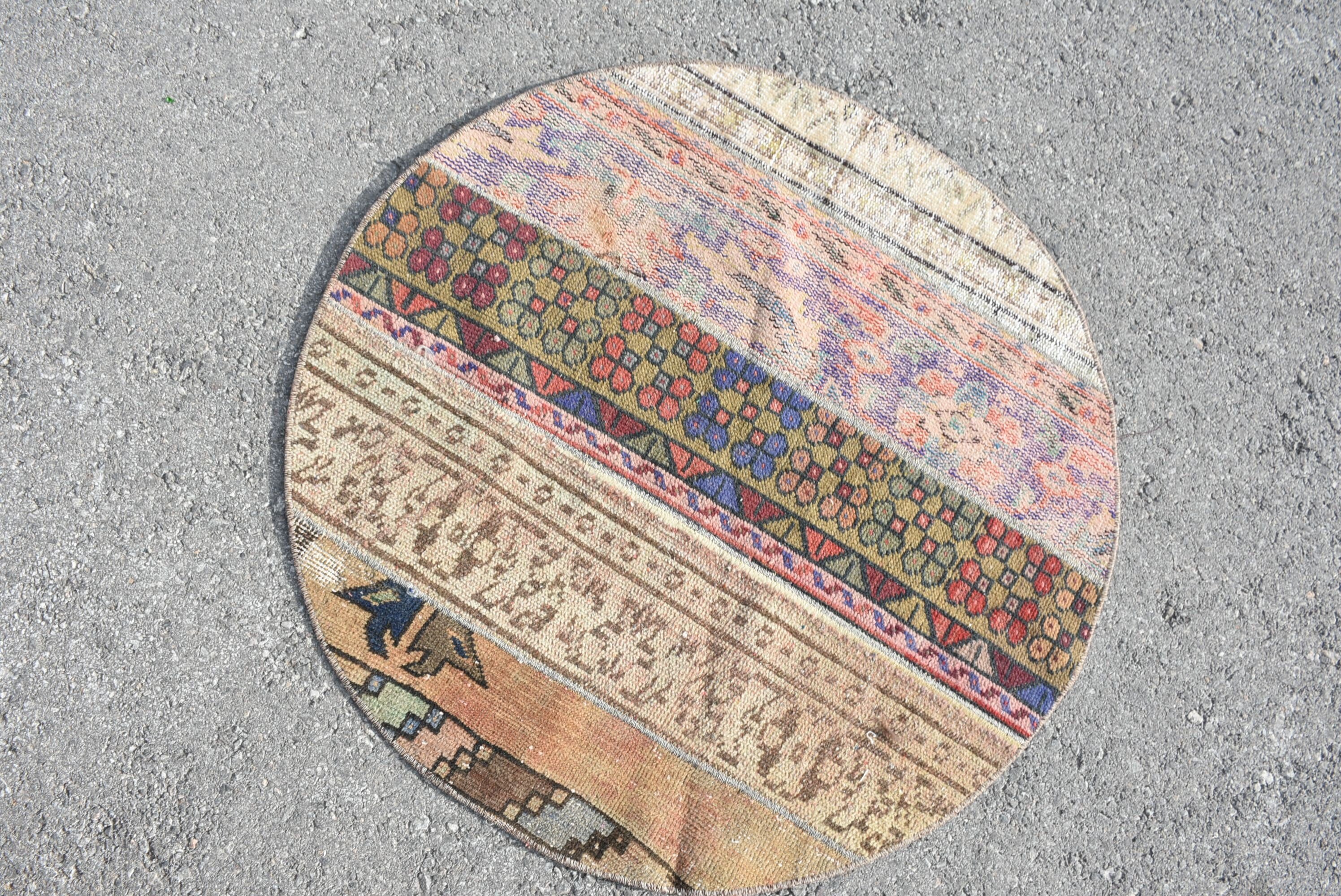 Vintage Halı, Yün Halı, Soluk Halı, 3x3 ft Küçük Halılar, Mavi Yün Halı, Yatak Odası Halısı, Kapı Paspası Halıları, Türk Halısı, Çocuk Halısı