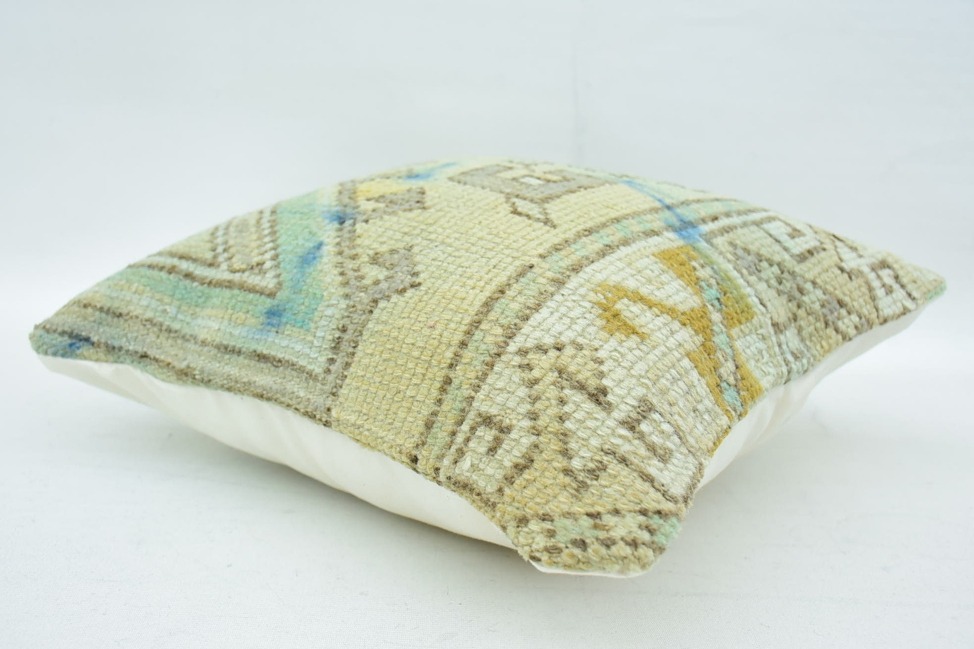 Art Deco Pillow Cover, Gift Pillow, Kilim Cushion Sham, 16"x16" Beige Cushion Cover, Boho Pillow Sham Cover, Bolster Pillow Case