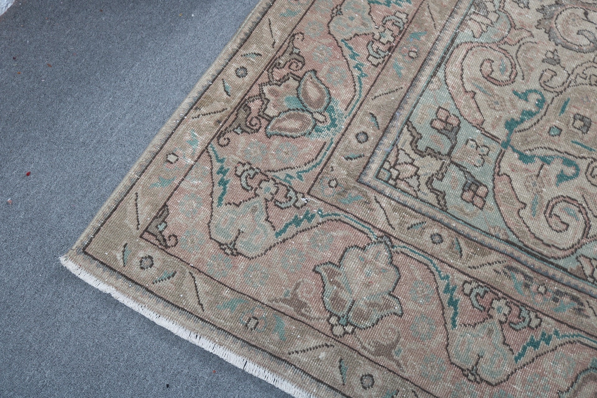 Handwoven Rugs, Vintage Rug, Wool Rugs, Turkish Rug, Dining Room Rug, Oriental Rugs, Red Neutral Rug, Salon Rug, 9.5x12.7 ft Oversize Rug