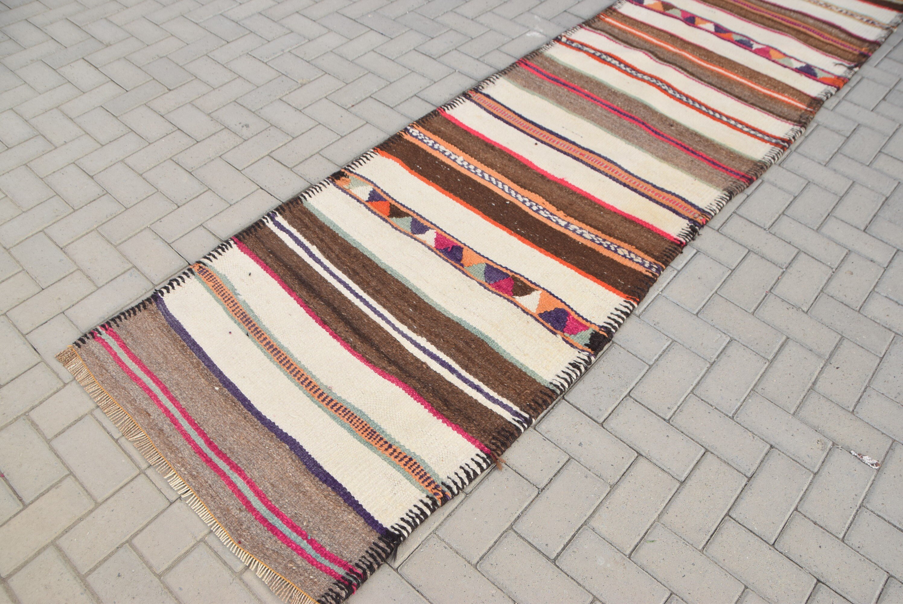 Pale Rug, Turkish Rugs, Kitchen Rug, Oriental Rugs, Stair Rug, Vintage Rug, Beige Oriental Rugs, Bedroom Rugs, 2.9x15.7 ft Runner Rug