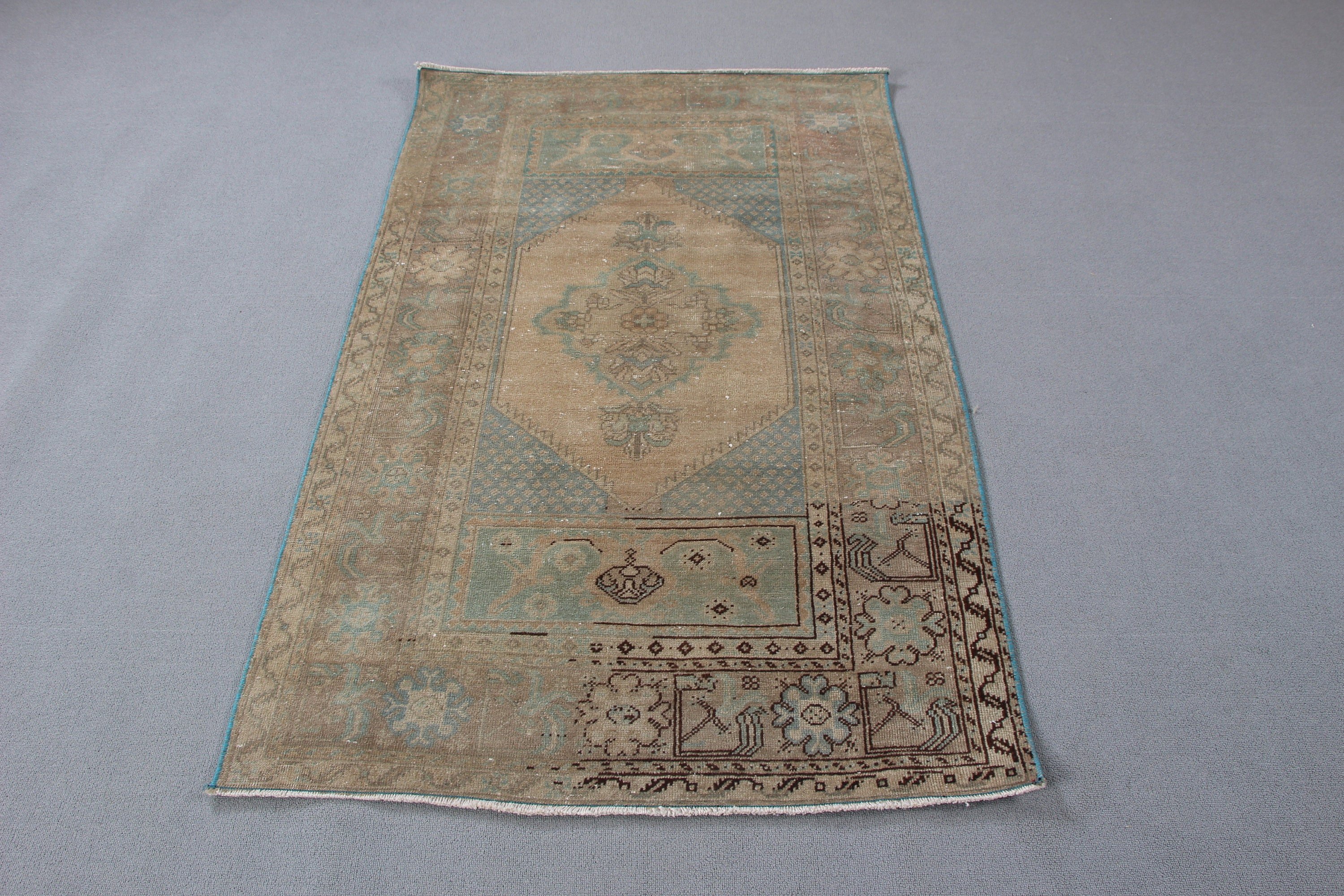 Vintage Accent Rugs, Turkish Rugs, Vintage Rug, Floor Rugs, Beige  3.3x5.4 ft Accent Rugs, Boho Accent Rugs, Wool Rug