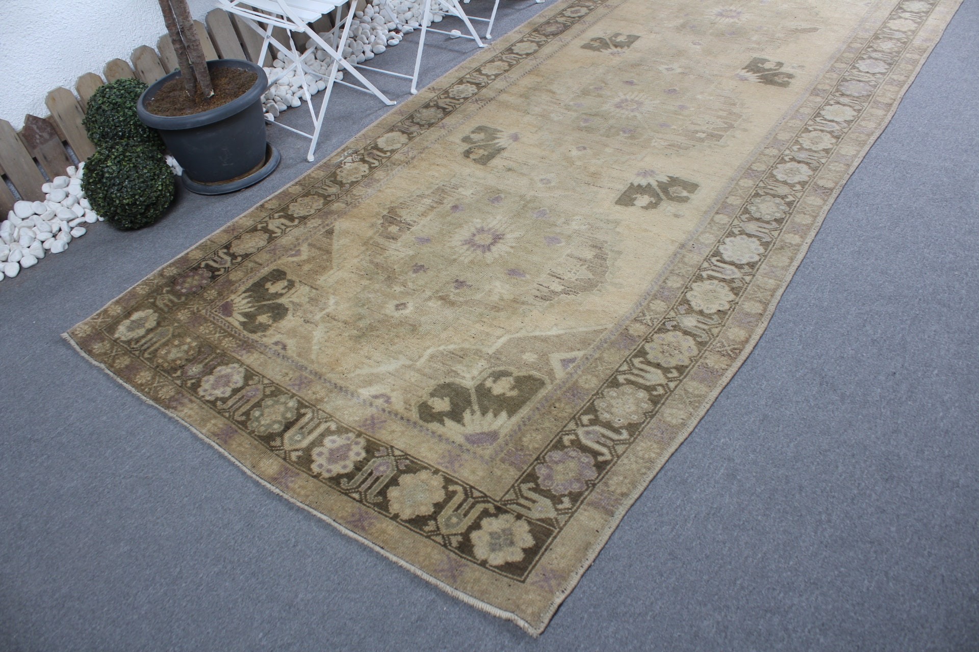 Vintage Rugs, Dorm Rug, Oushak Rugs, Beige  4.9x11.6 ft Large Rugs, Turkish Rug, Bedroom Rug, Oriental Rug, Living Room Rugs