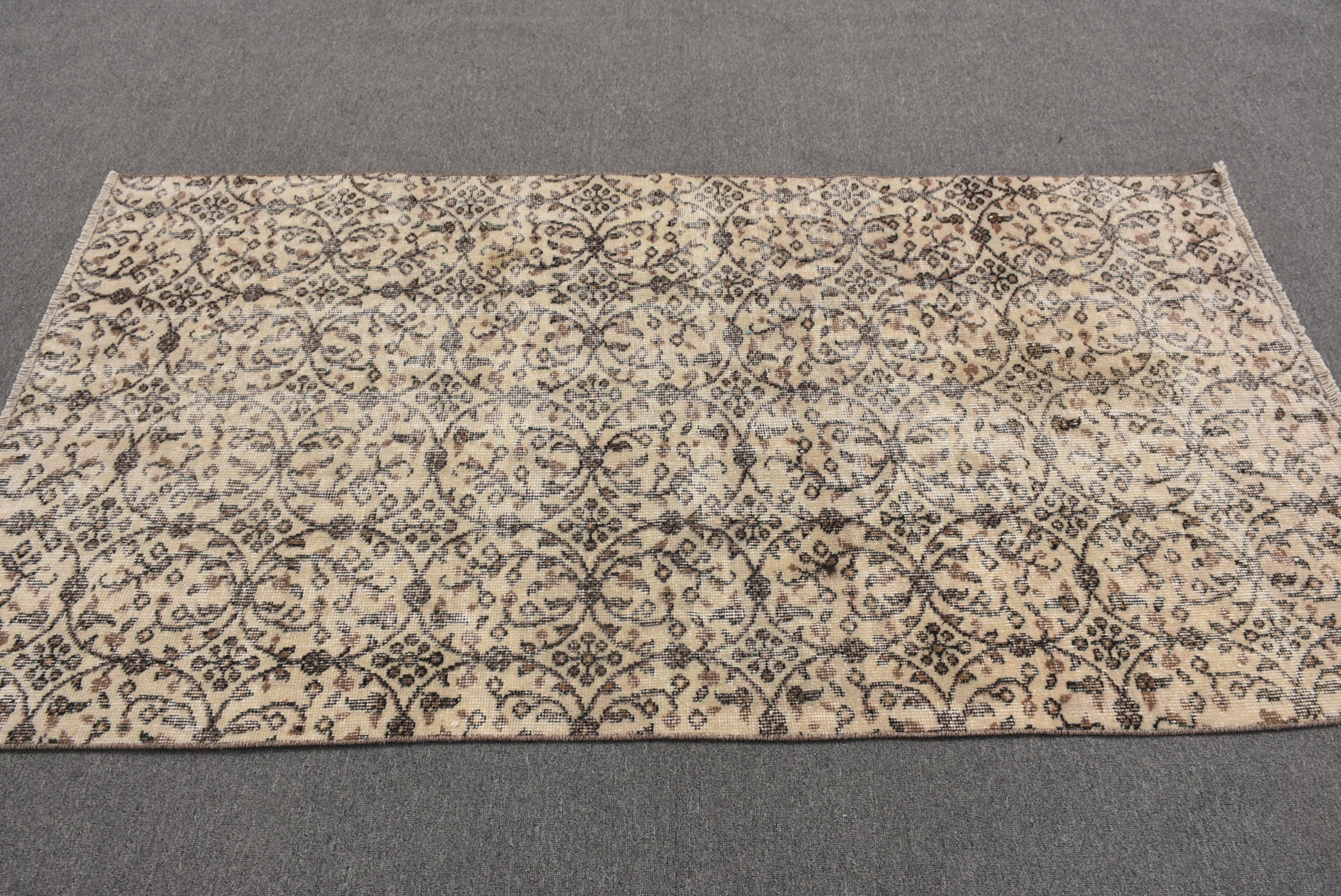 Kitchen Rugs, 3.6x6.7 ft Area Rug, Floor Rugs, Vintage Rug, Beige Home Decor Rugs, Oriental Rugs, Rugs for Living Room, Turkish Rug